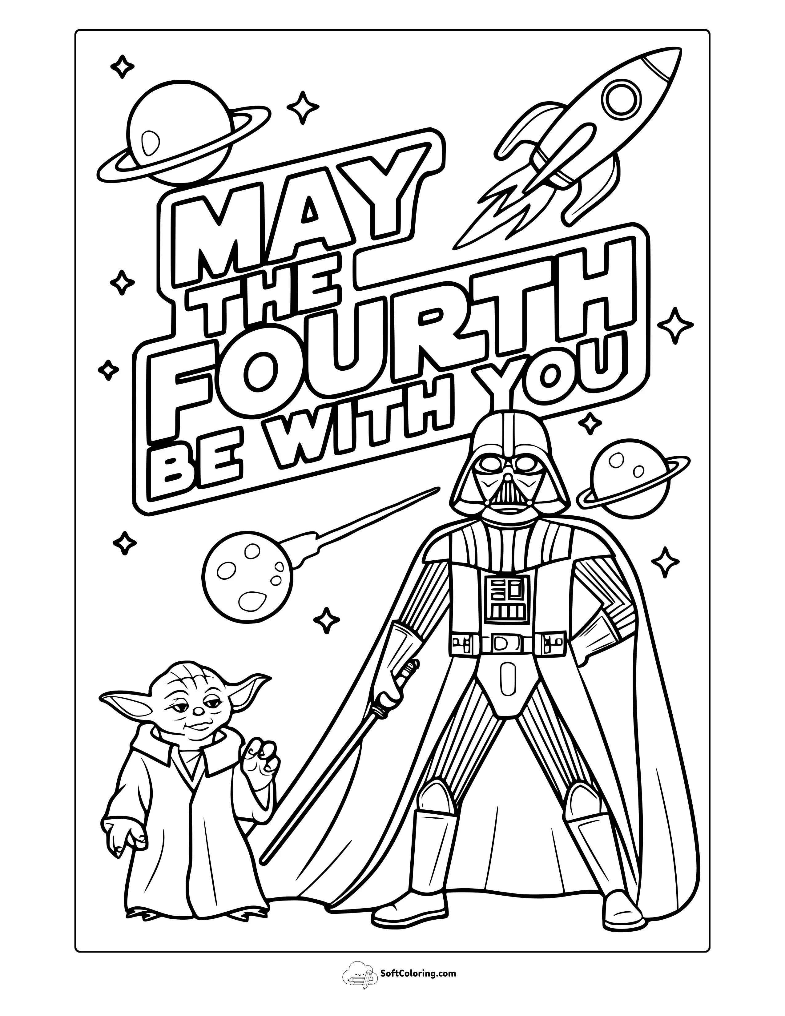 May The Fourth Be With You Coloring Page