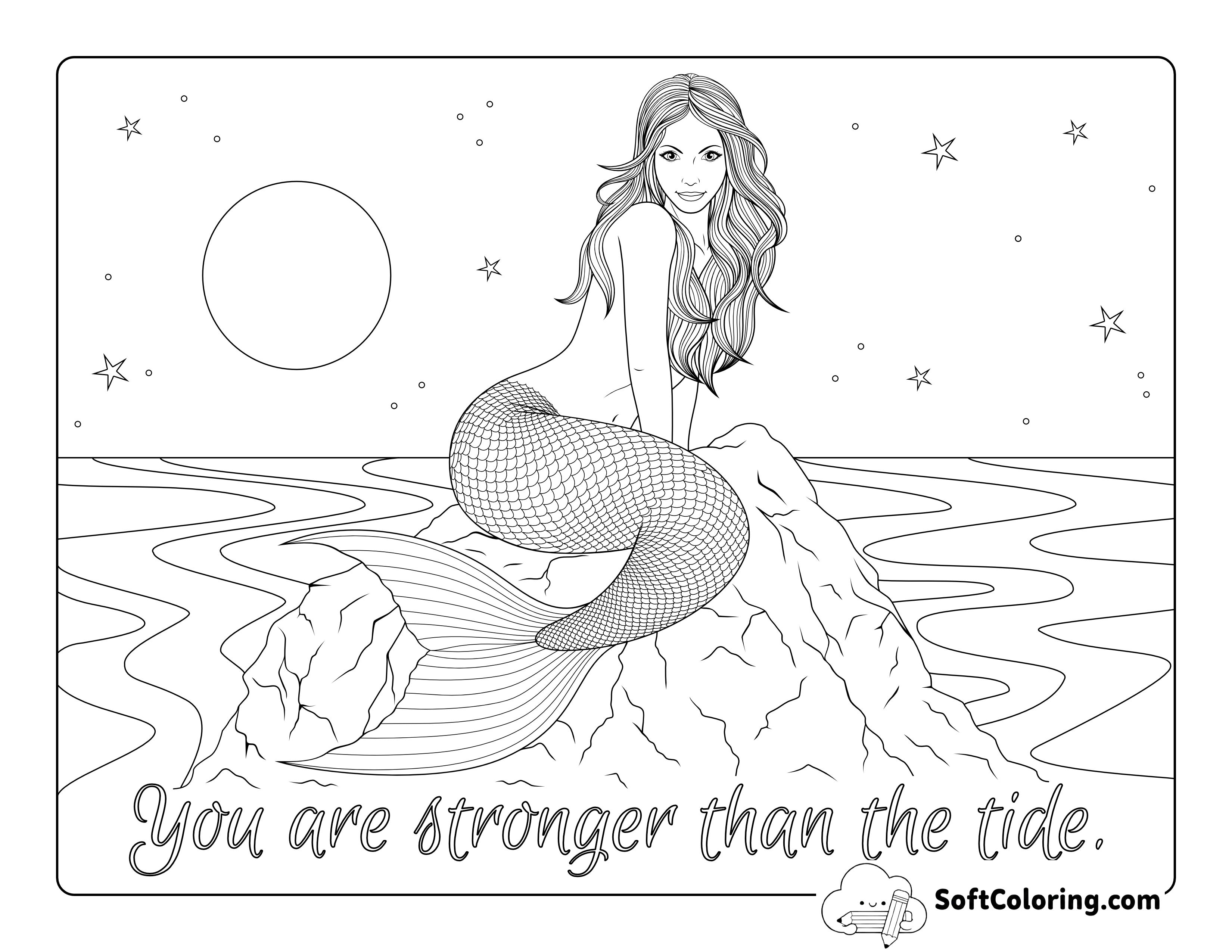 "You Are Stronger Than The Tide" Inspirational Coloring Sheet