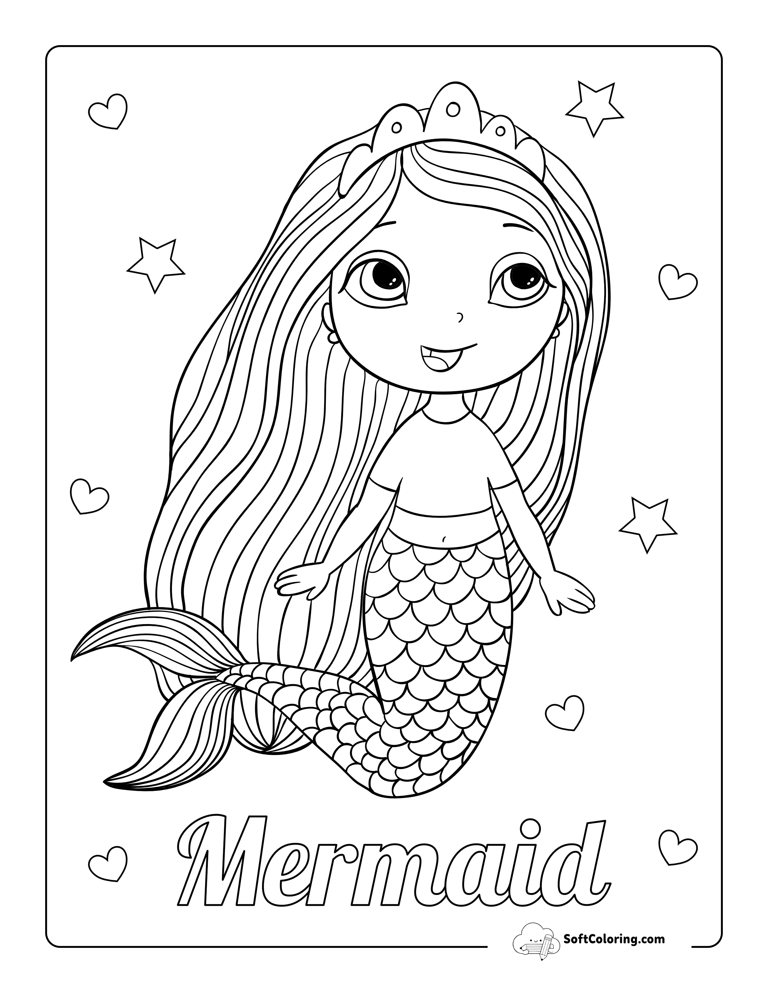 Mermaid Princess Picture To Color