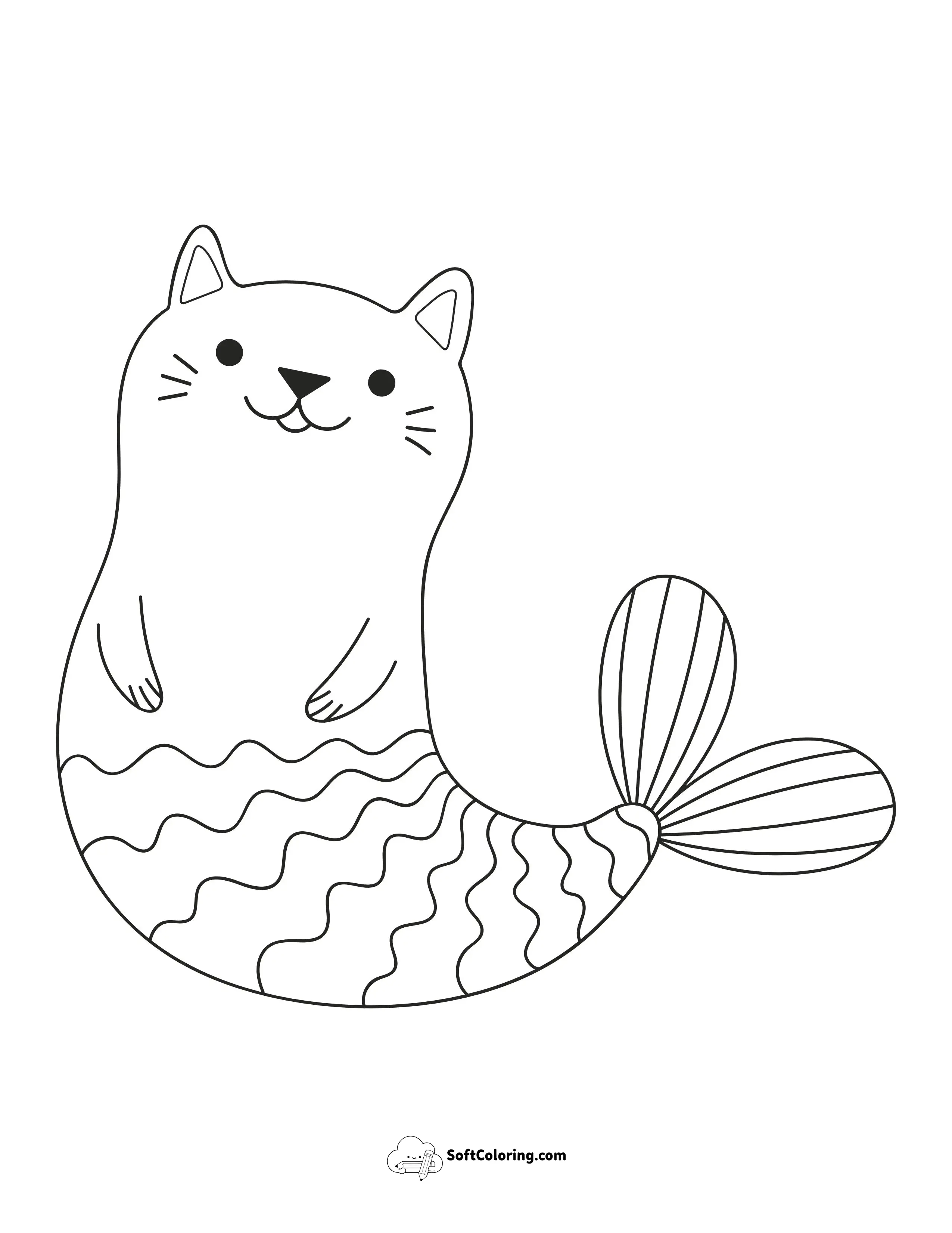 Cute Mercat Coloring Page For Preschoolers