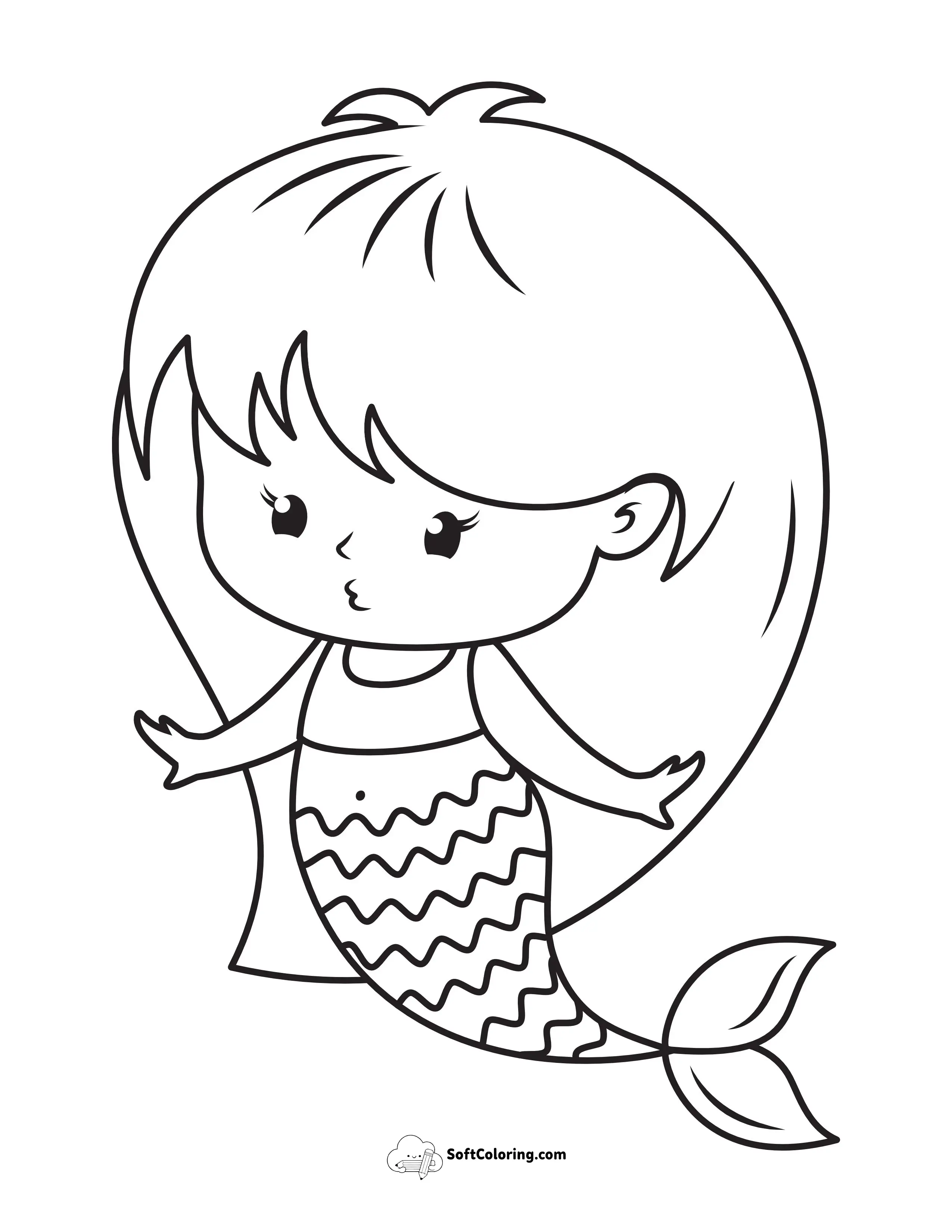 Easy Mermaid Picture To Color