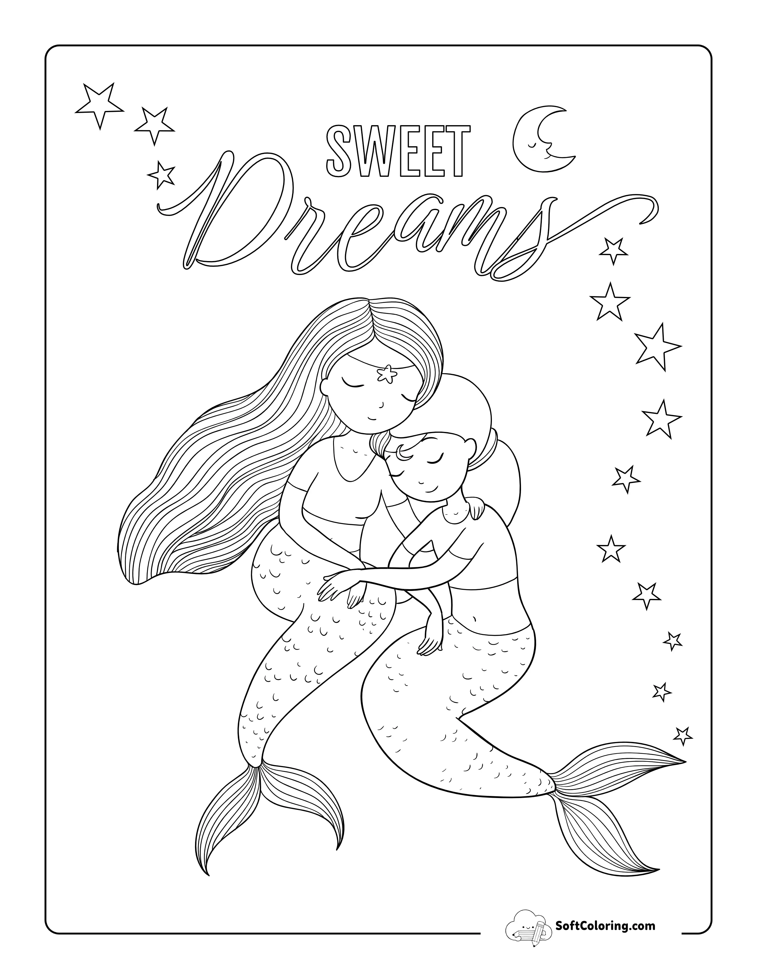 Two Mermaids Picture To Color