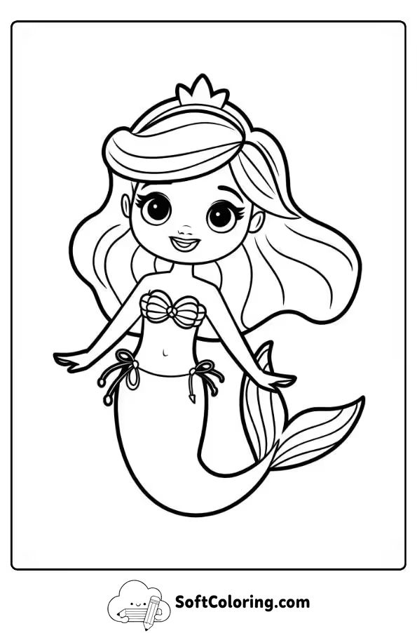 Mermaid Princess Coloring Page 2