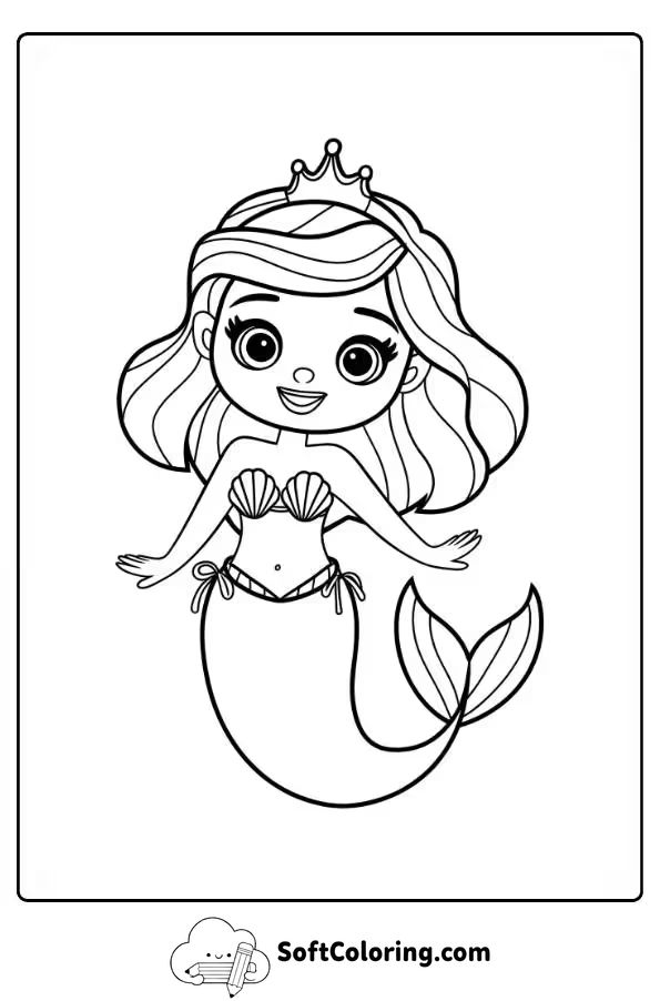 Mermaid Princess Coloring Page 3