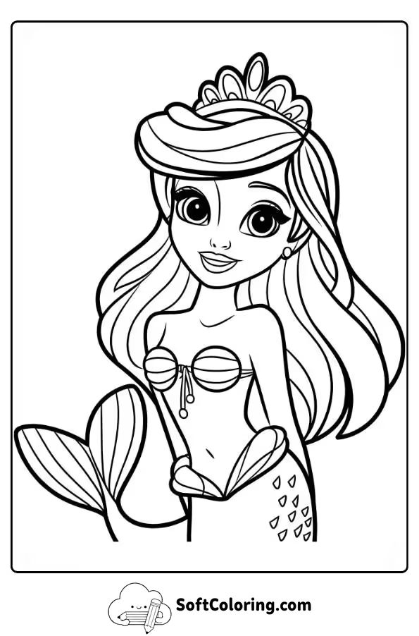 Mermaid Princess Coloring Page 6