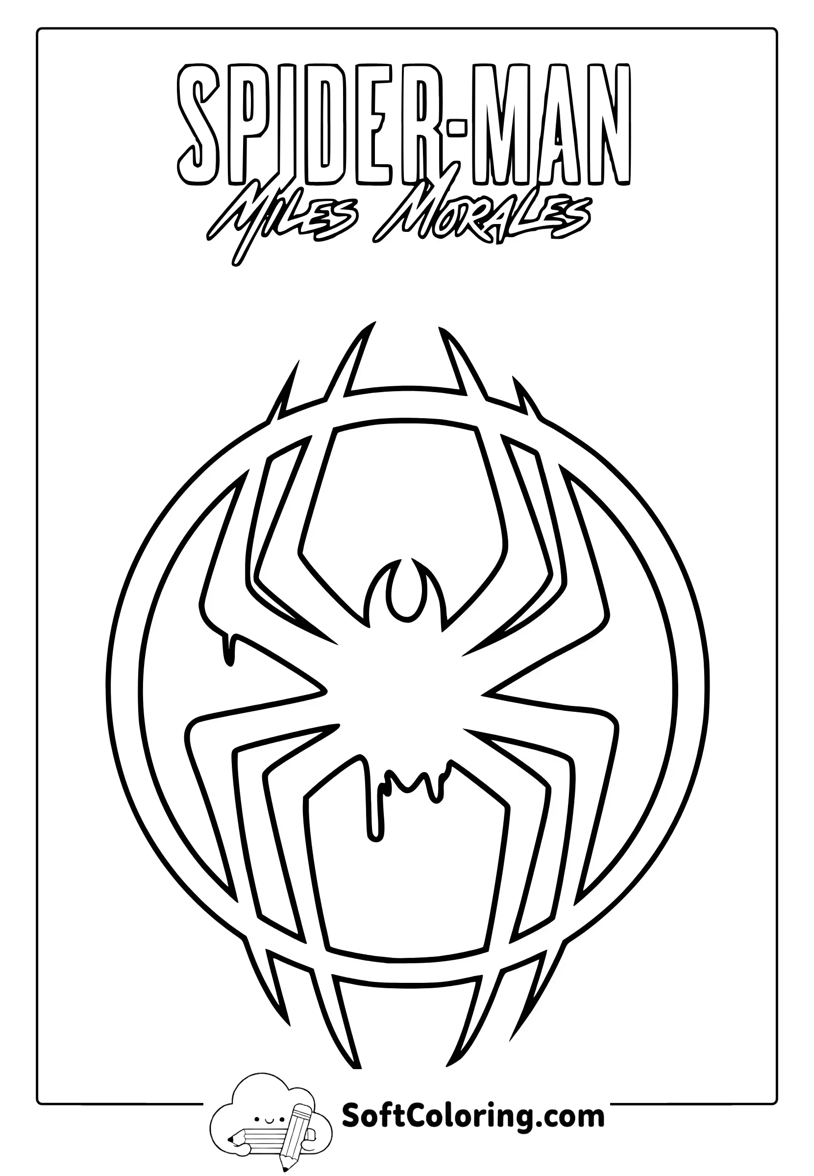 miles morales spider-man logo coloring page