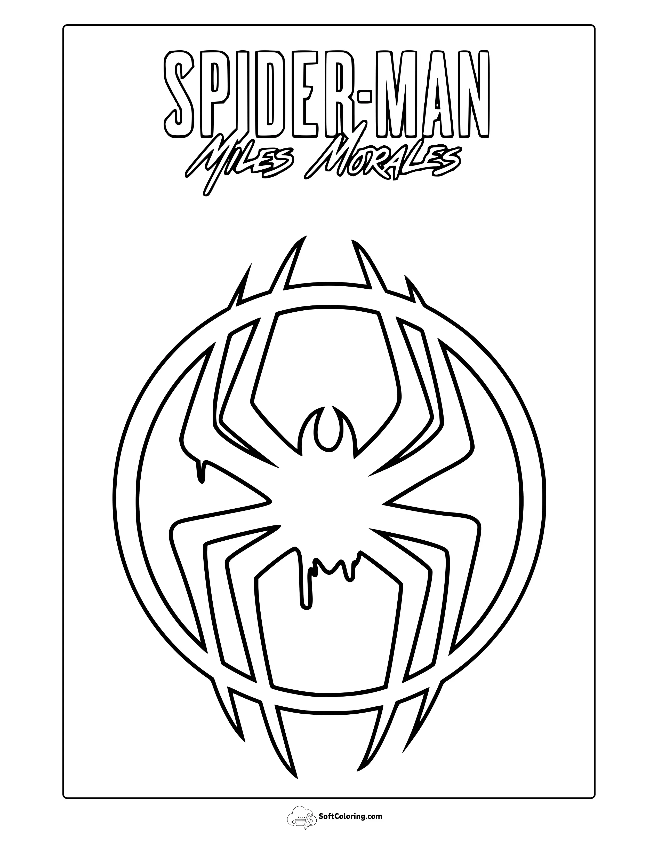 Miles Morales Spider-Man Logo Coloring Page