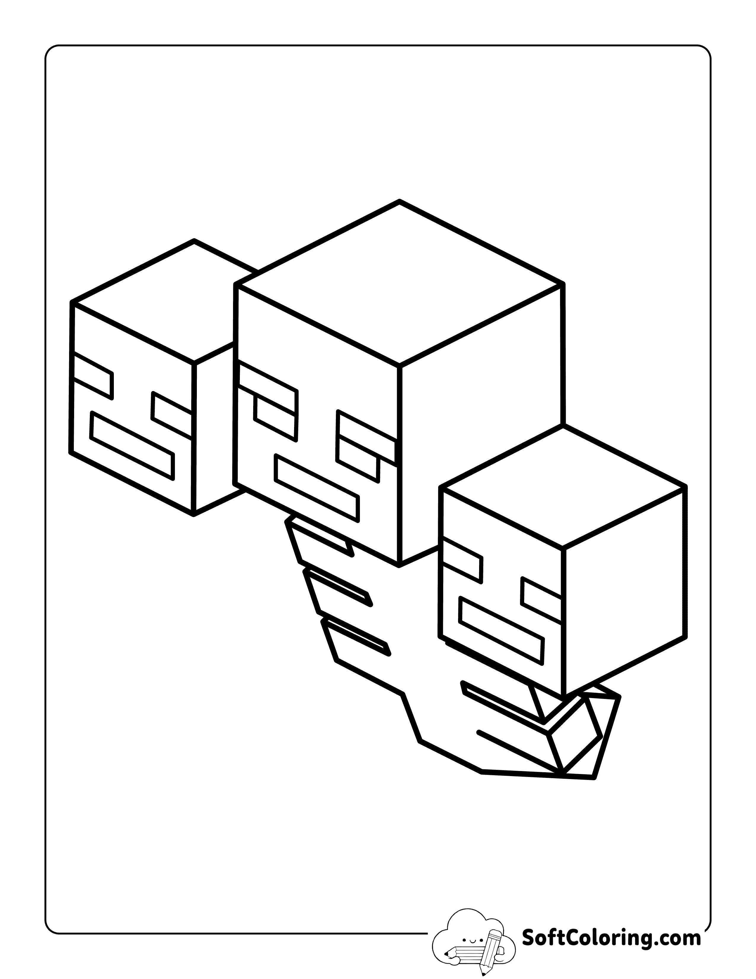 Minecraft Wither-Inspired Drawing Printable to Color