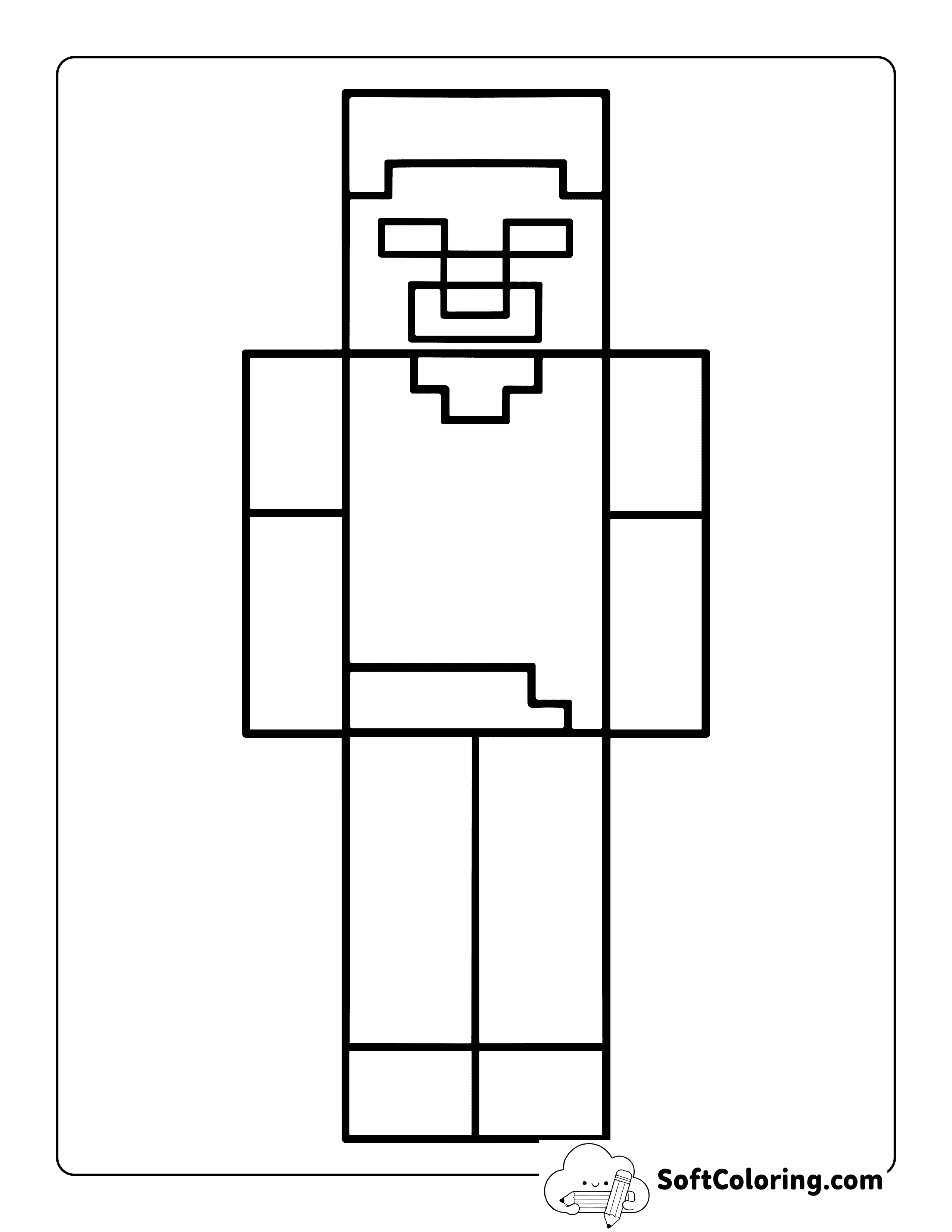Minecraft Herobrine-Inspired Coloring Sheet