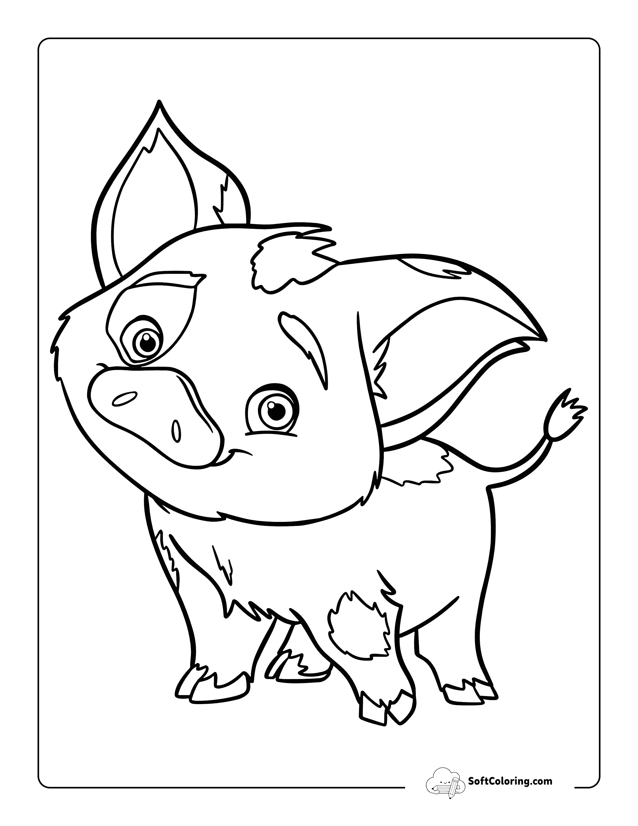 Cute Pua Moana-Inspired Coloring Page
