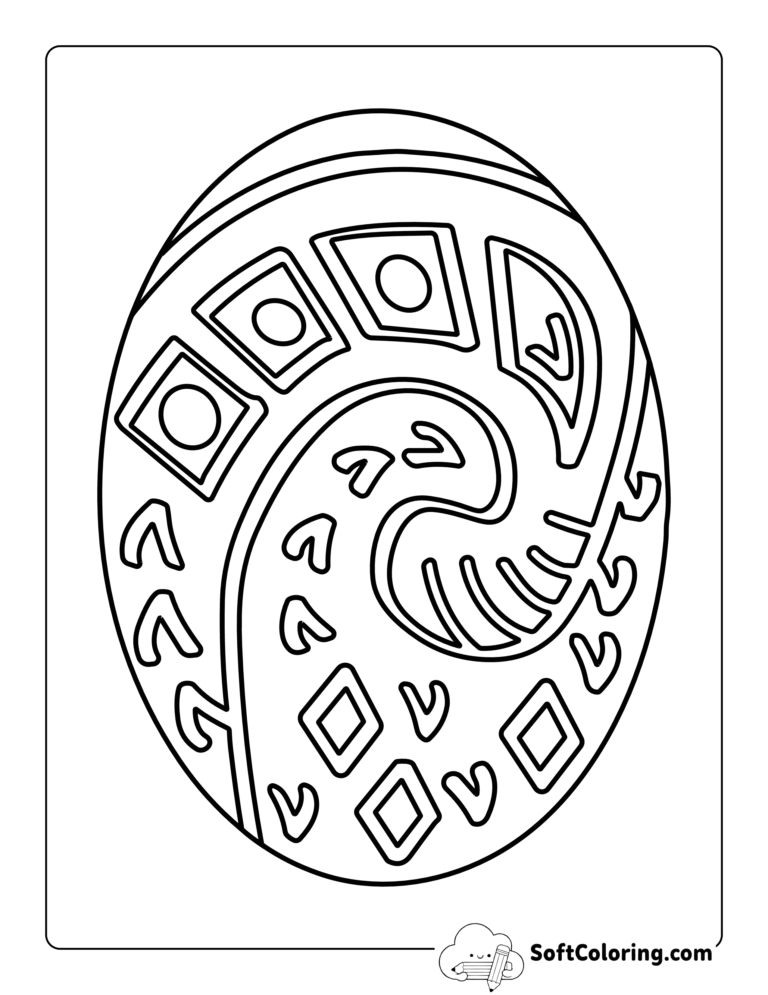 Heart of Te Fiti Outline Printable Coloring Page