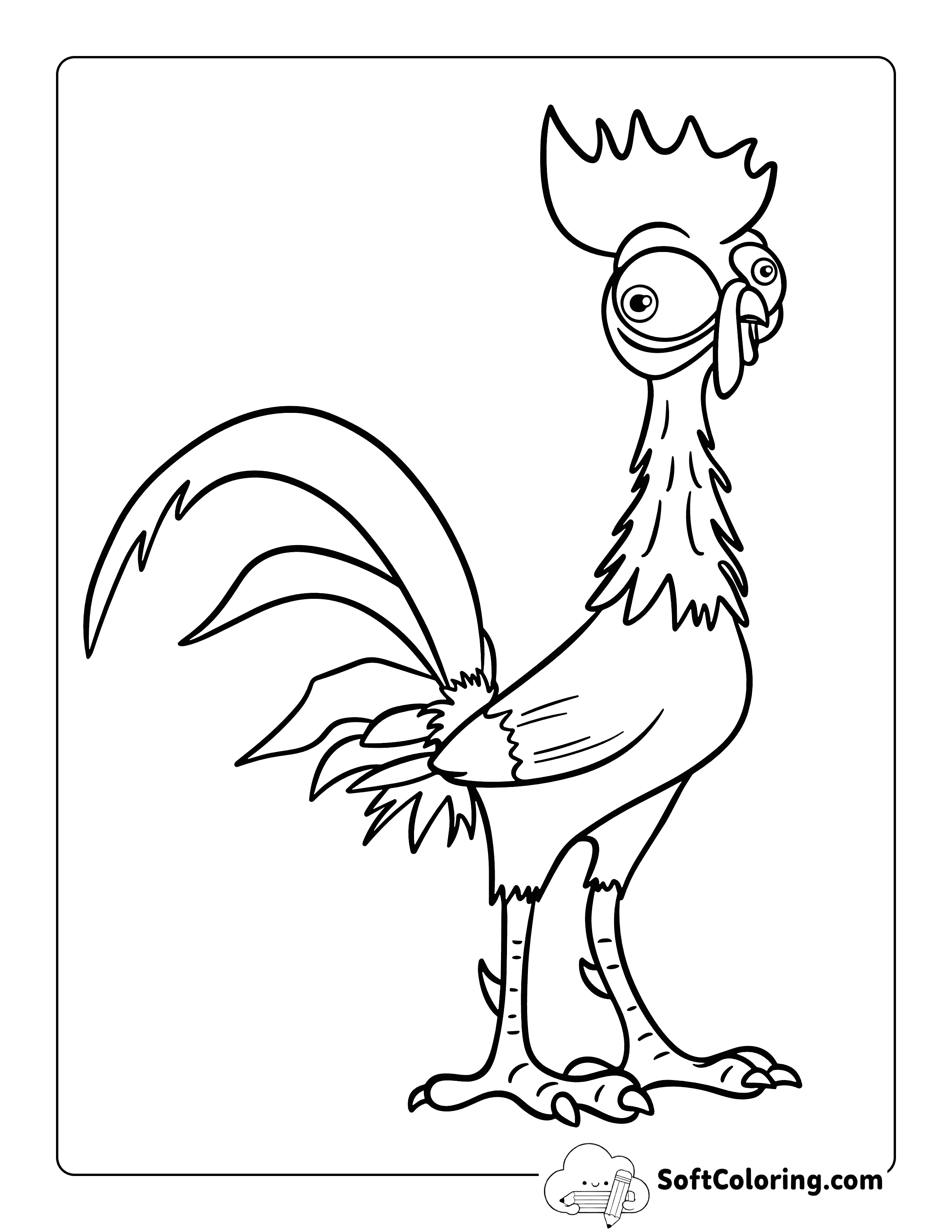 Printable Coloring Page Inspired by Moana Chicken HeiHei