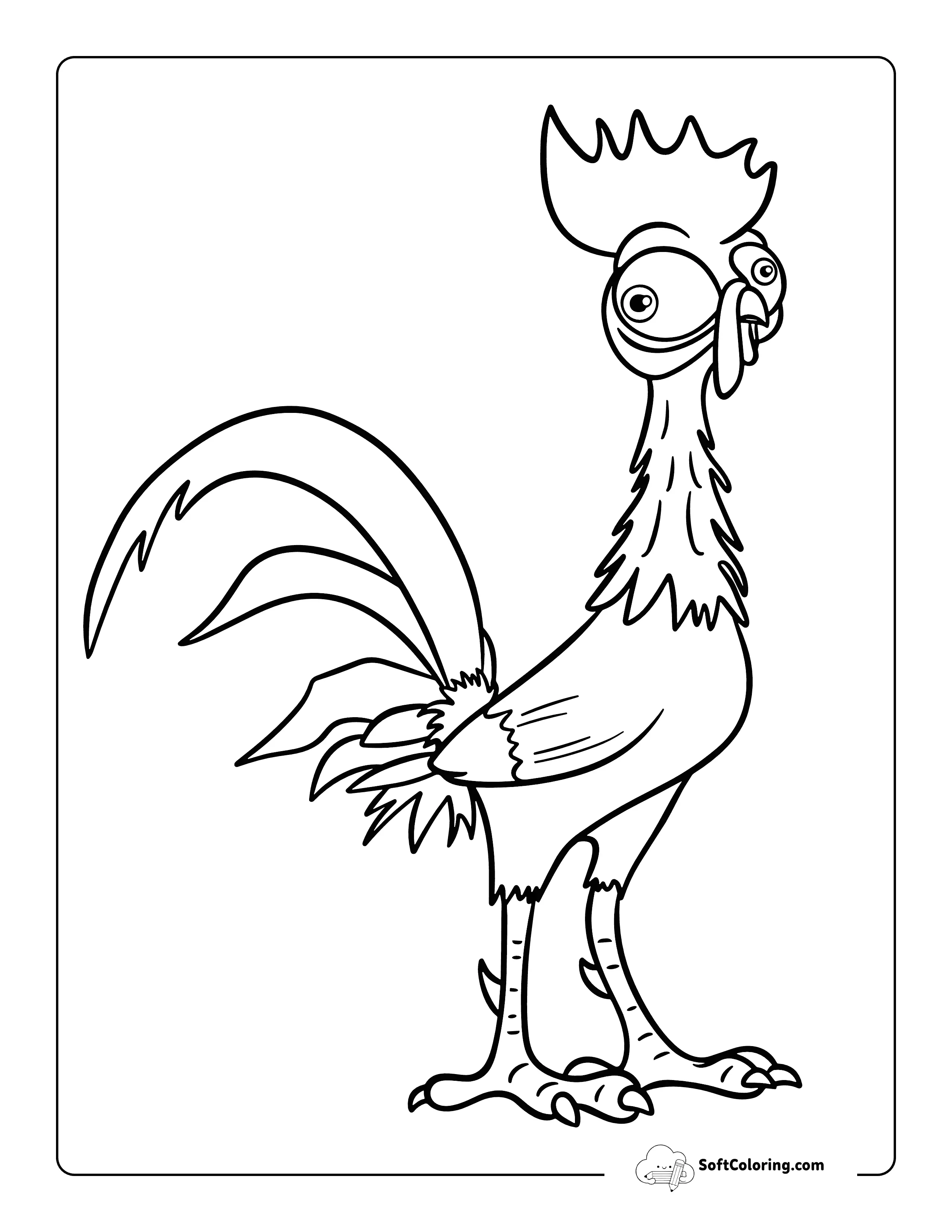 Printable Coloring Page Inspired By Moana Chicken Heihei