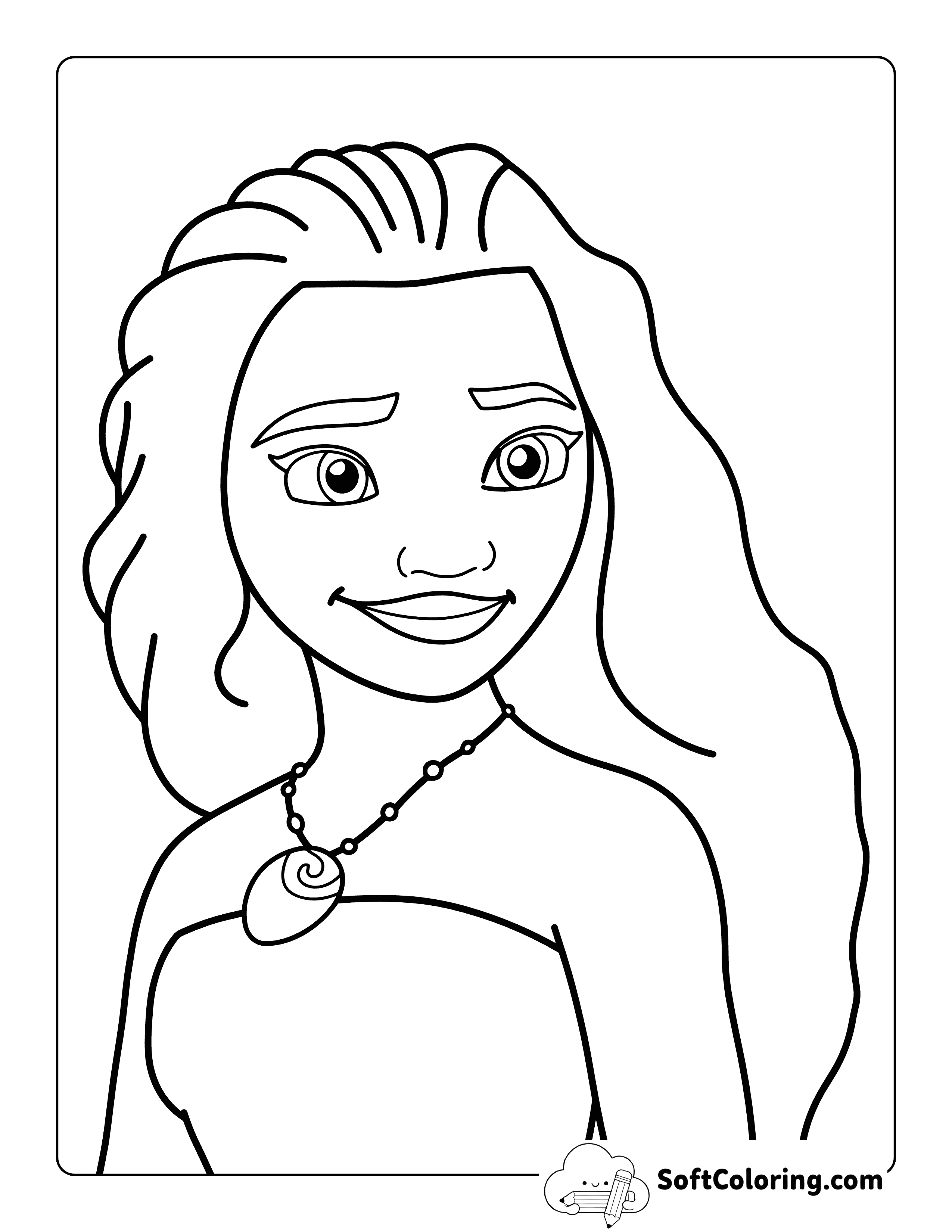 Easy Moana-Inspired Coloring Page