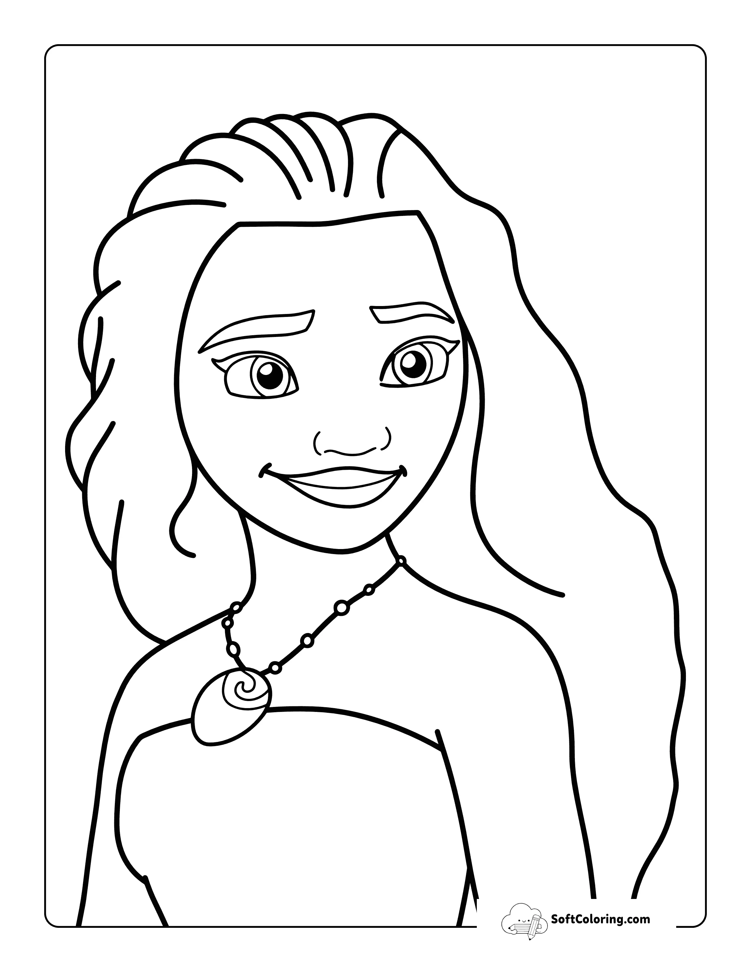 Easy Moana-Inspired Coloring Page