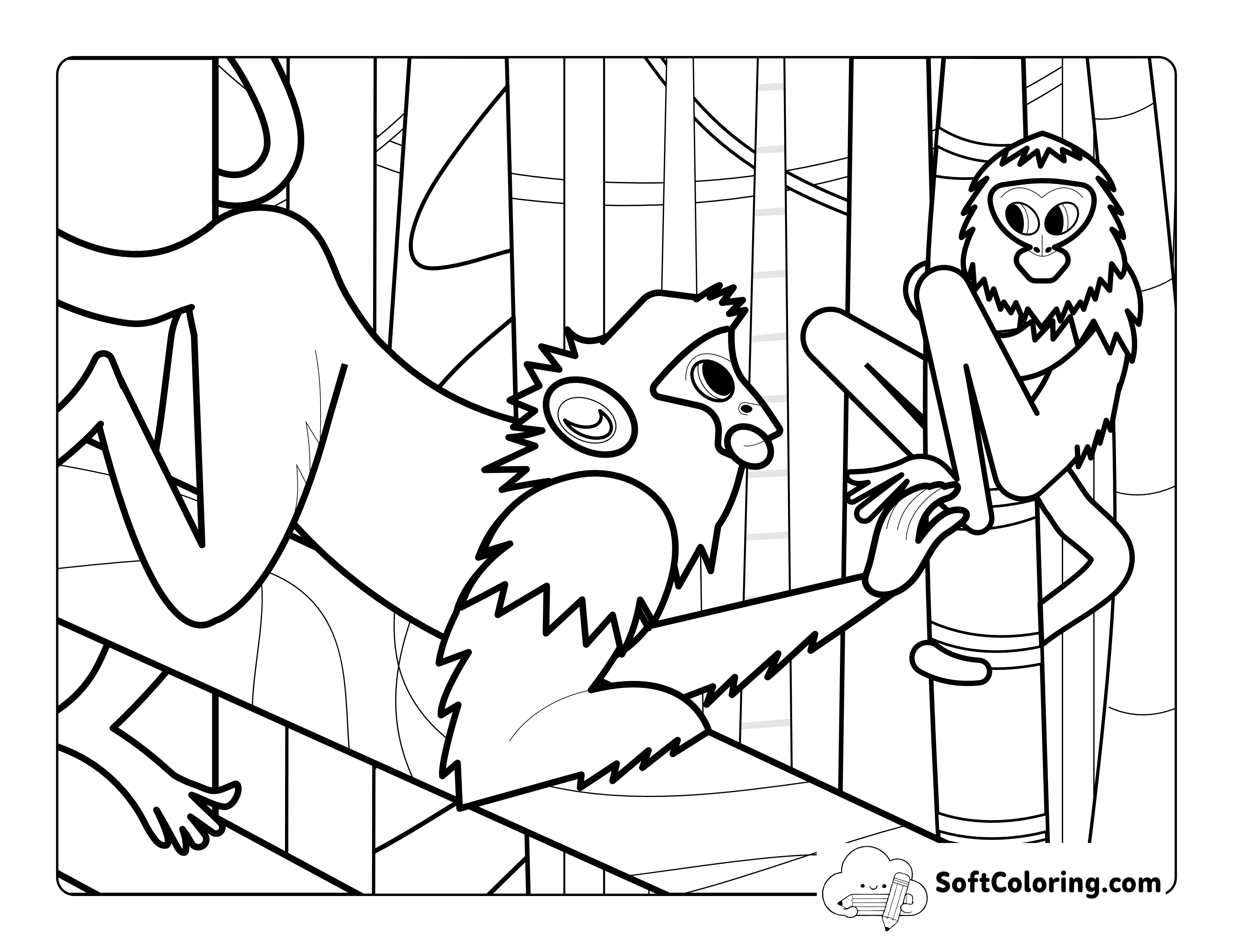 Cute Baby Monkey Coloring Page