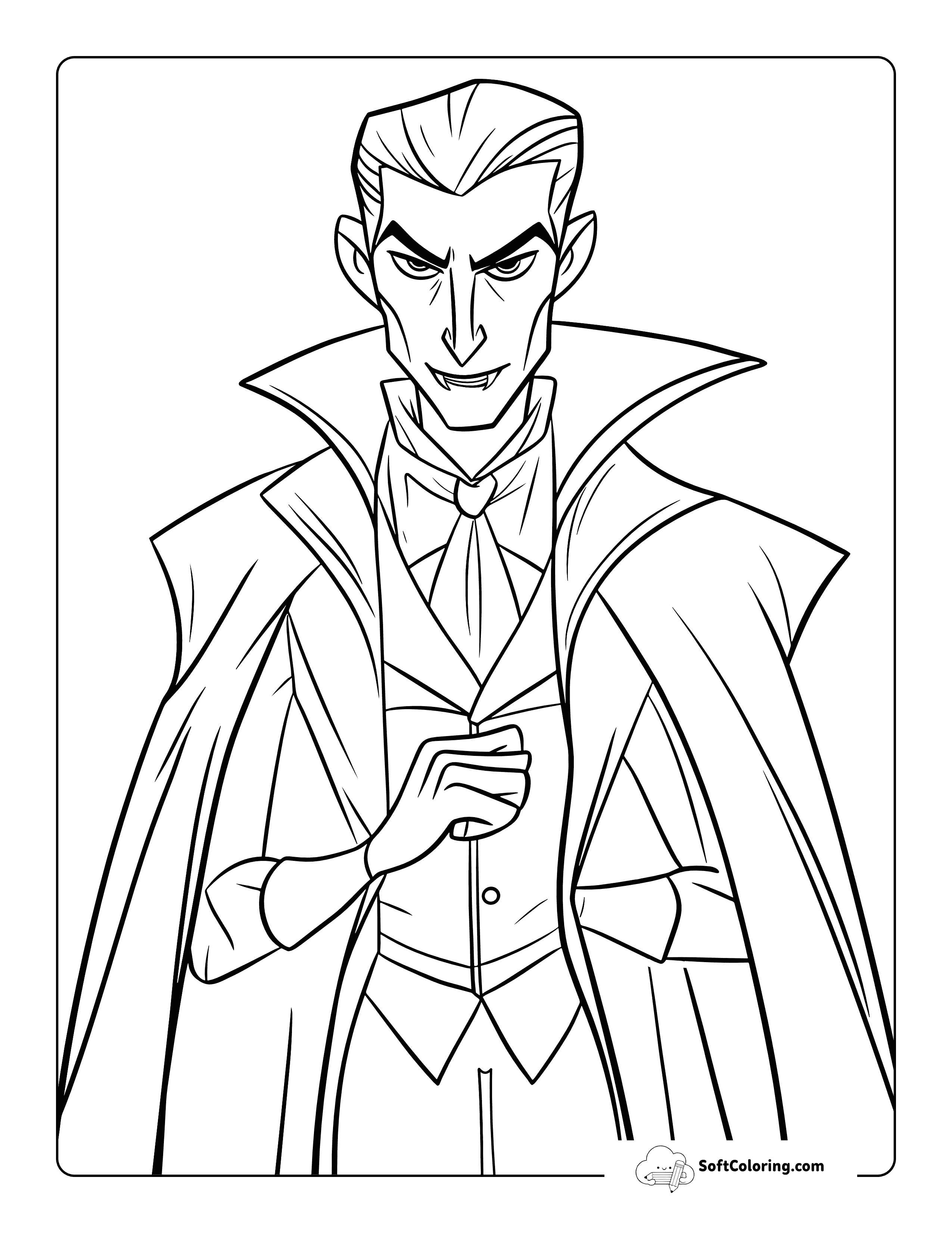 Dracula Monster Coloring Page Printable