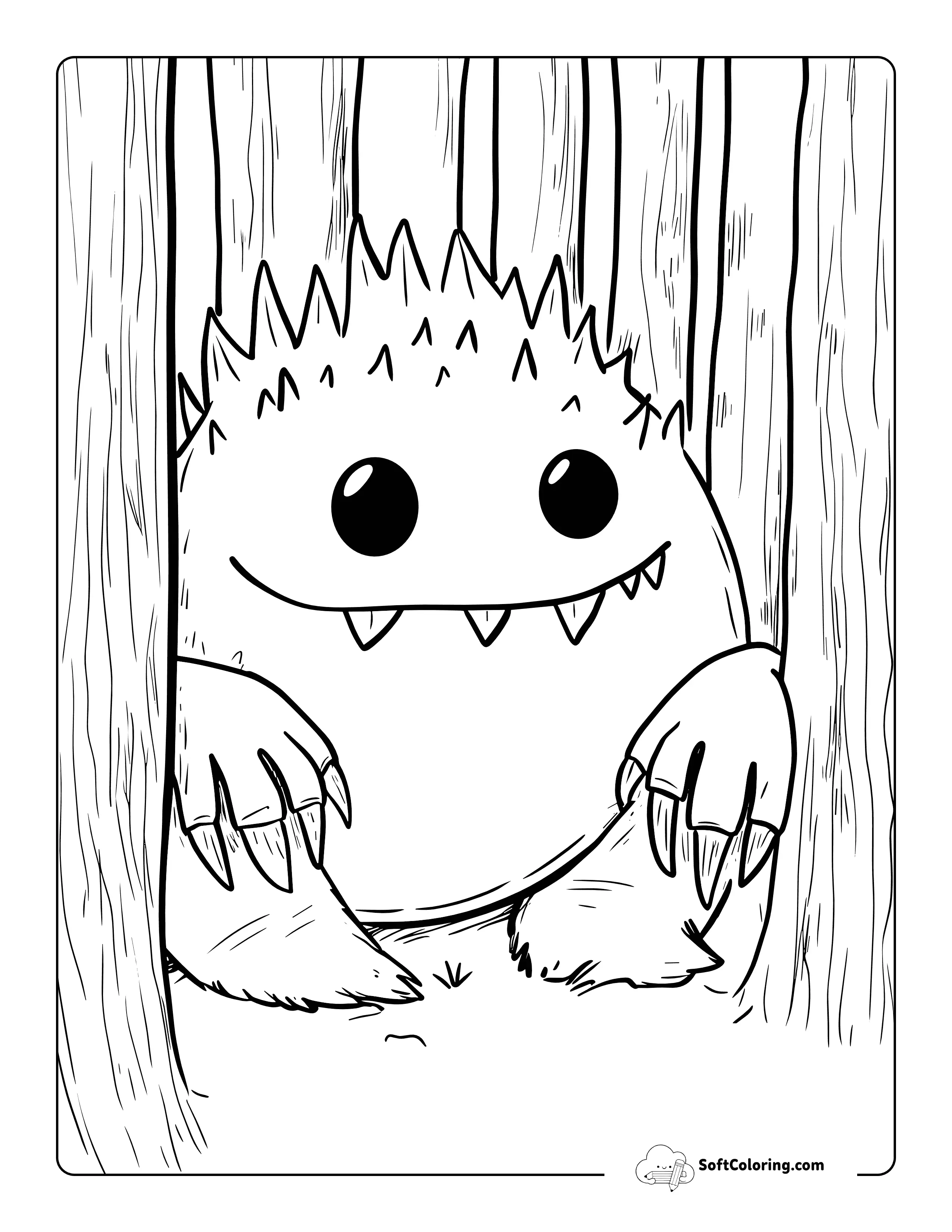Cute Monster Coloring Page Printable