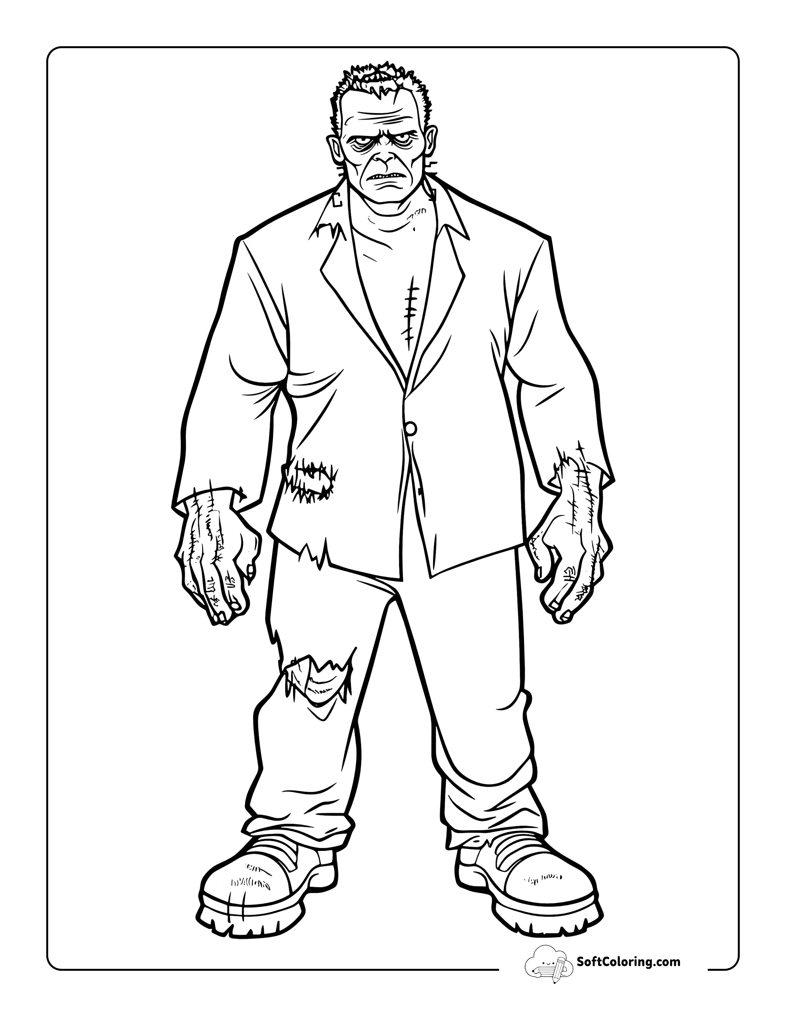 Frankenstein Monster Coloring Page For Kids