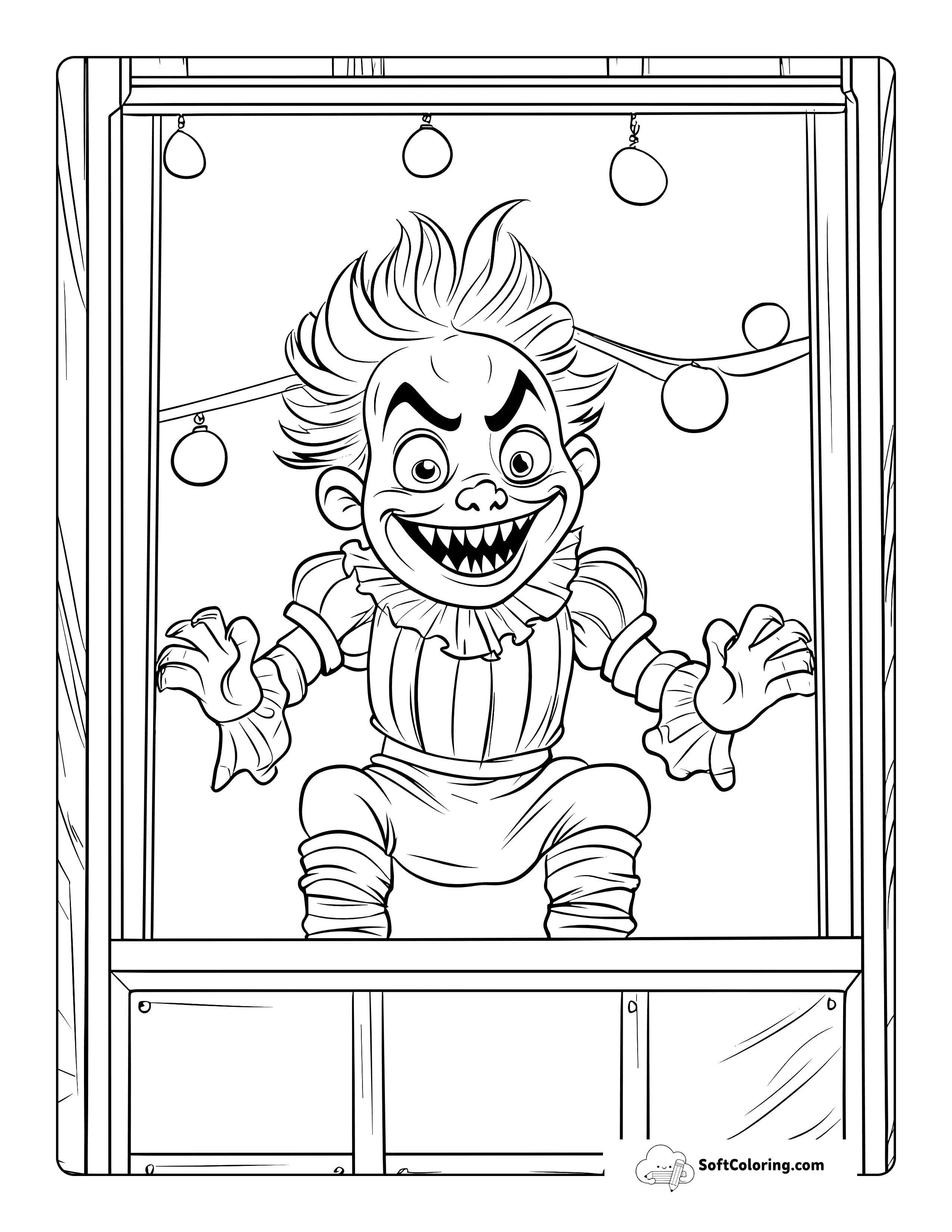 Clown Scary Monster Coloring Page