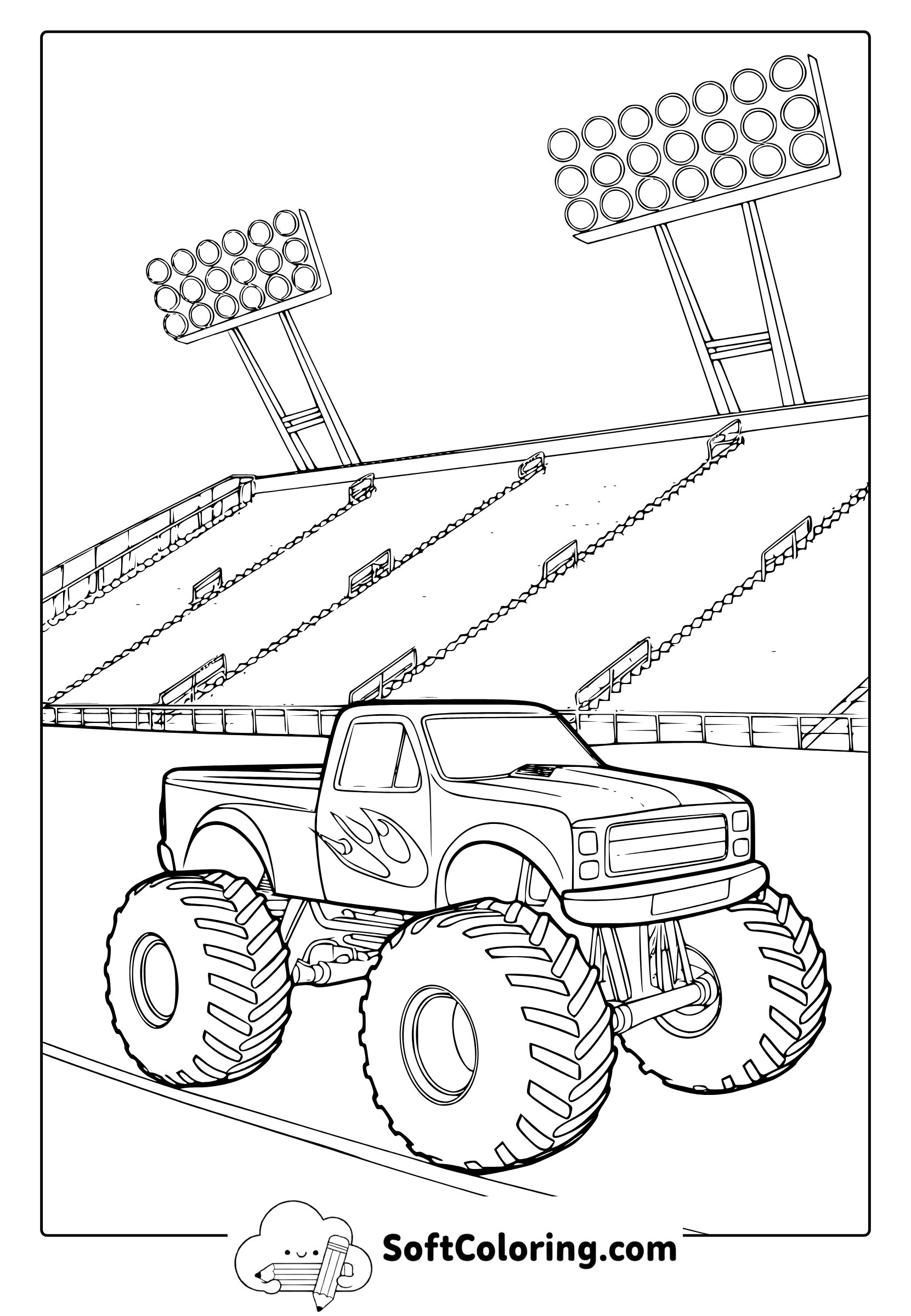monster truck jam coloring page