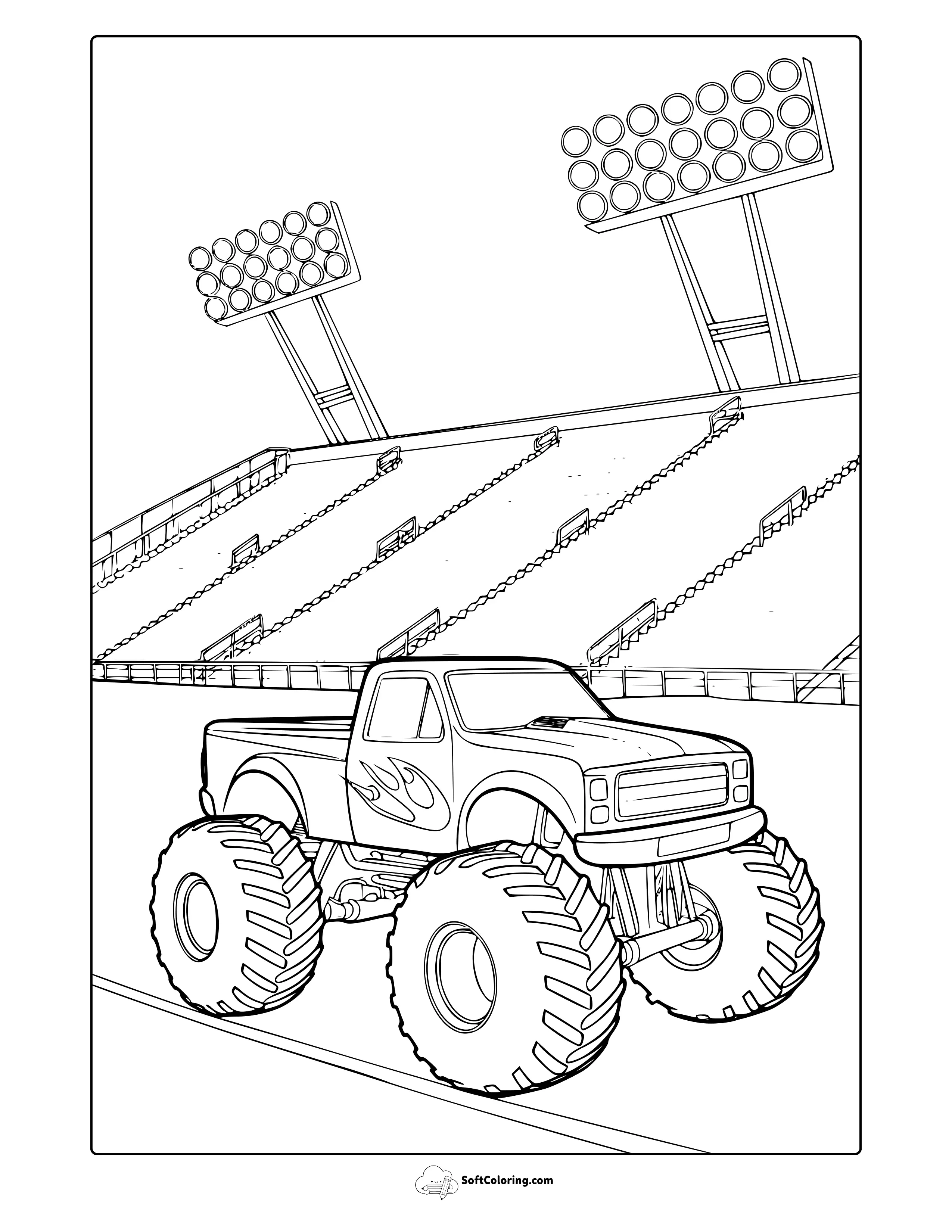 Monster Truck Jam Coloring Page