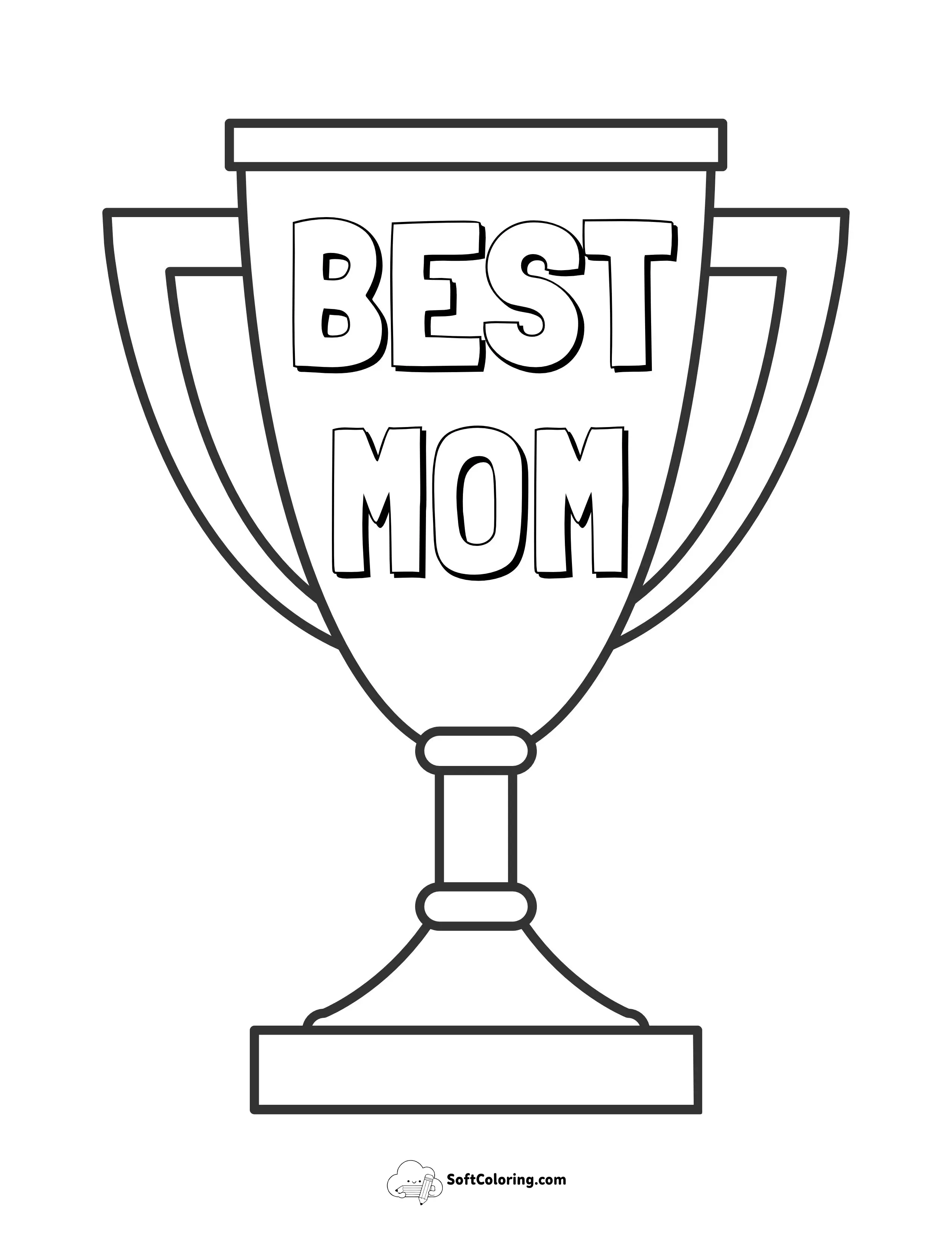 "Best Mom" Trophy Coloring Sheet