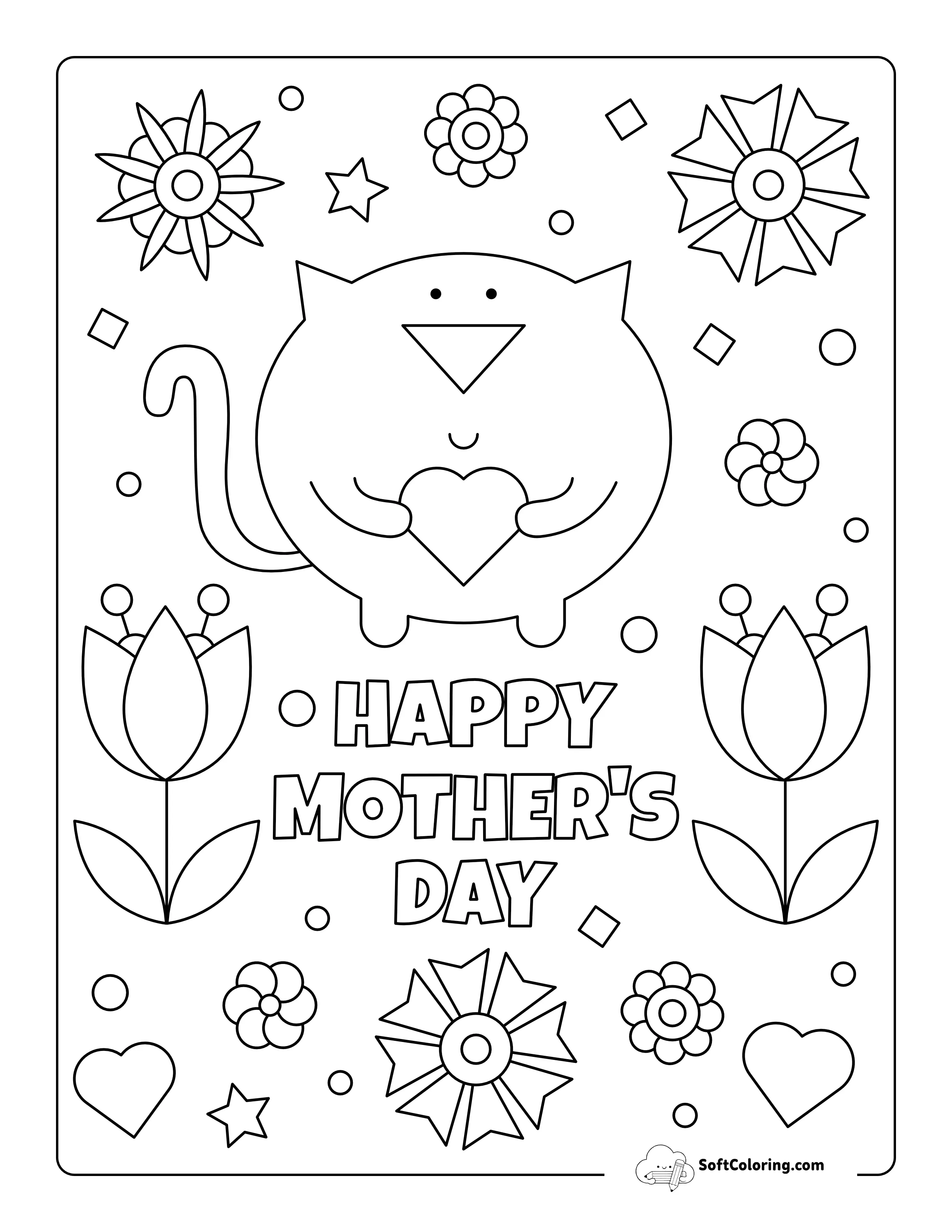 Cute Mother's Day Coloring Page
