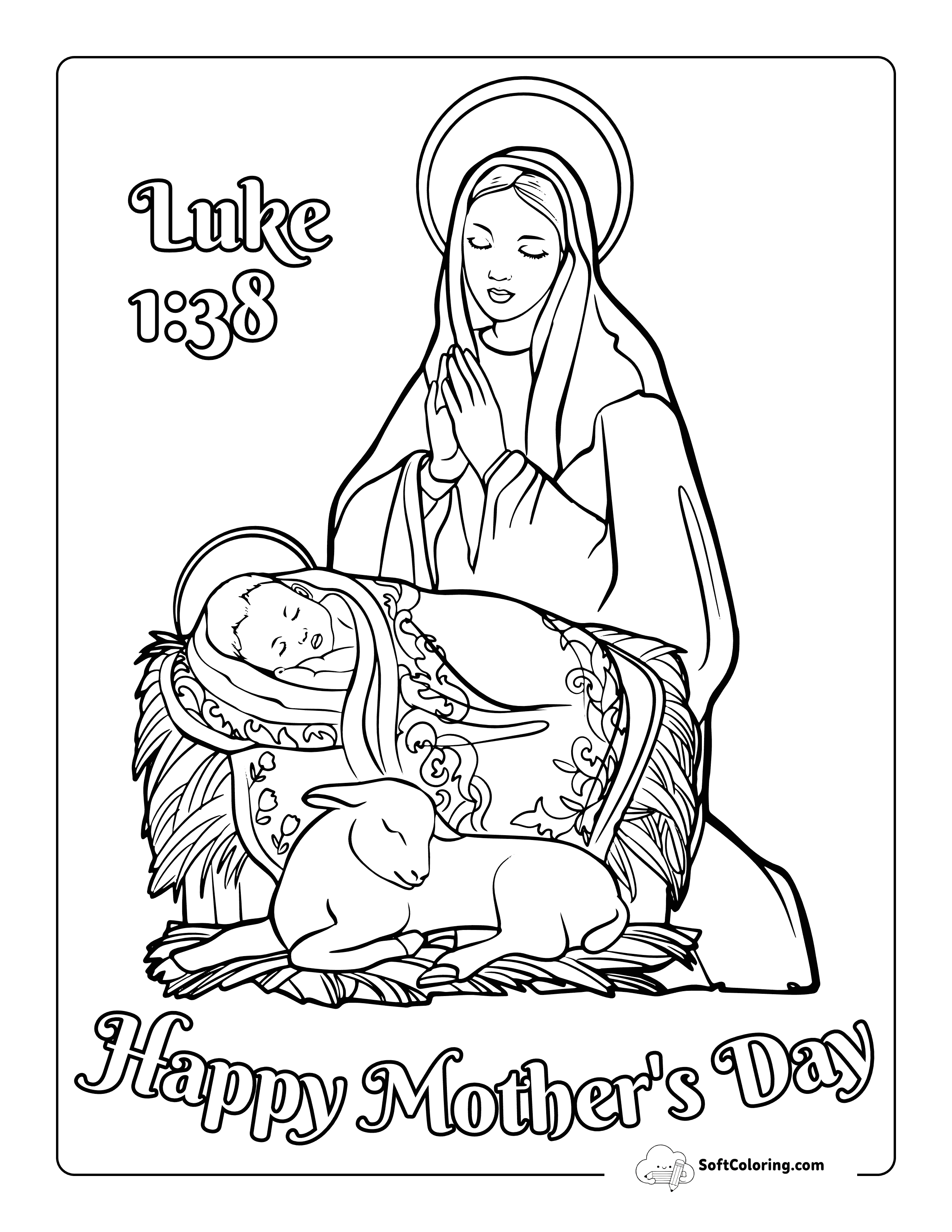 Christian Mother's Day Coloring Page