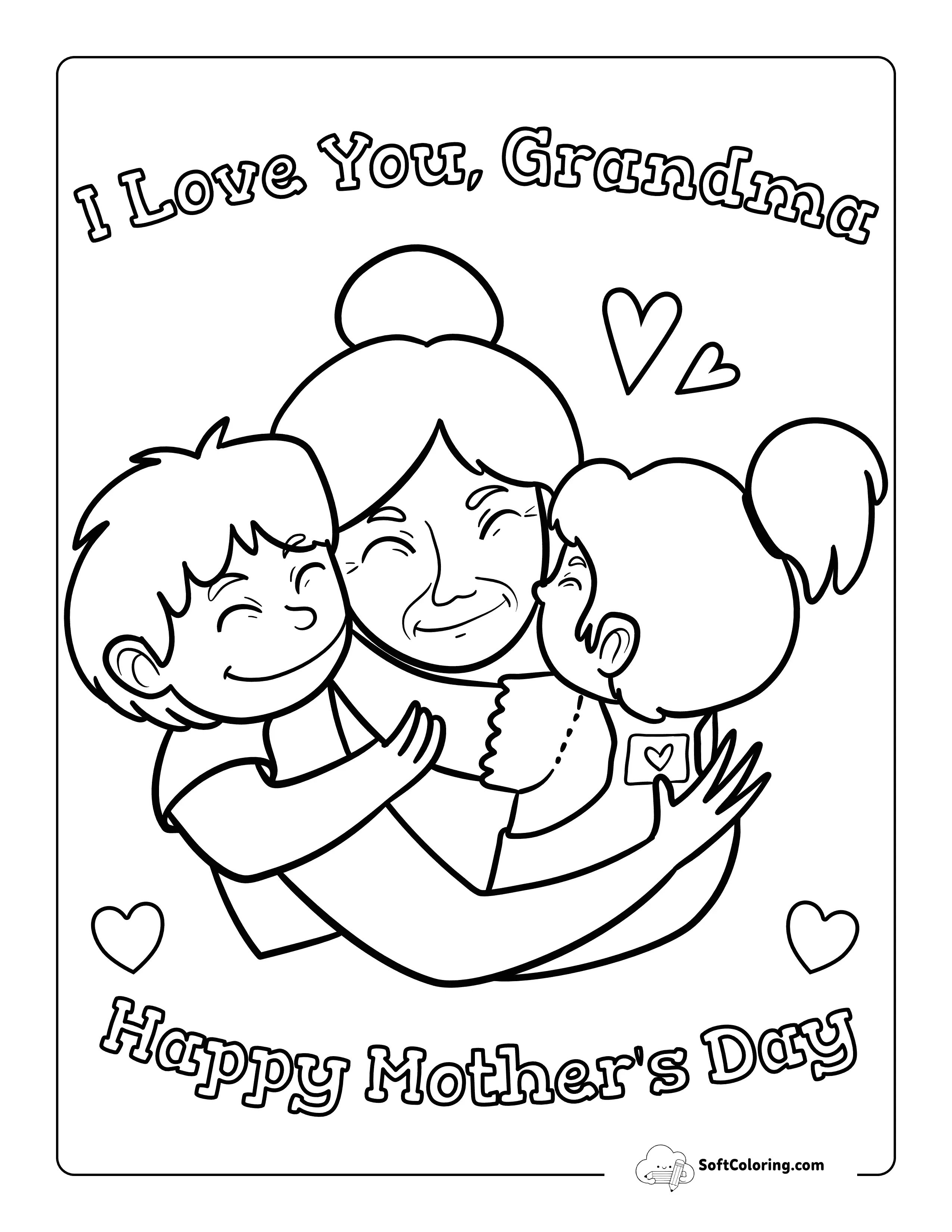 Happy Mother's Day Grandma Coloring Page