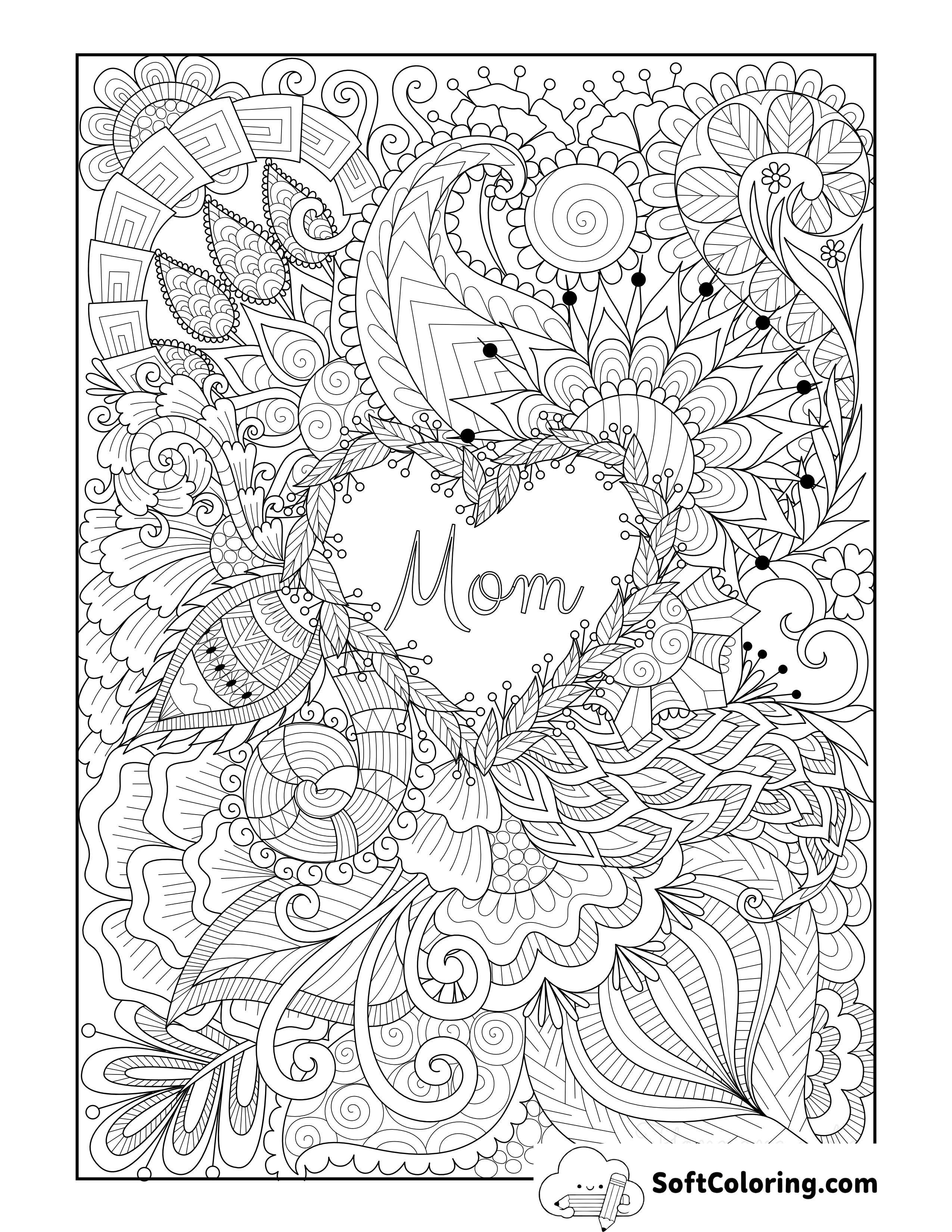 Mom Coloring Page For Teens/Adults