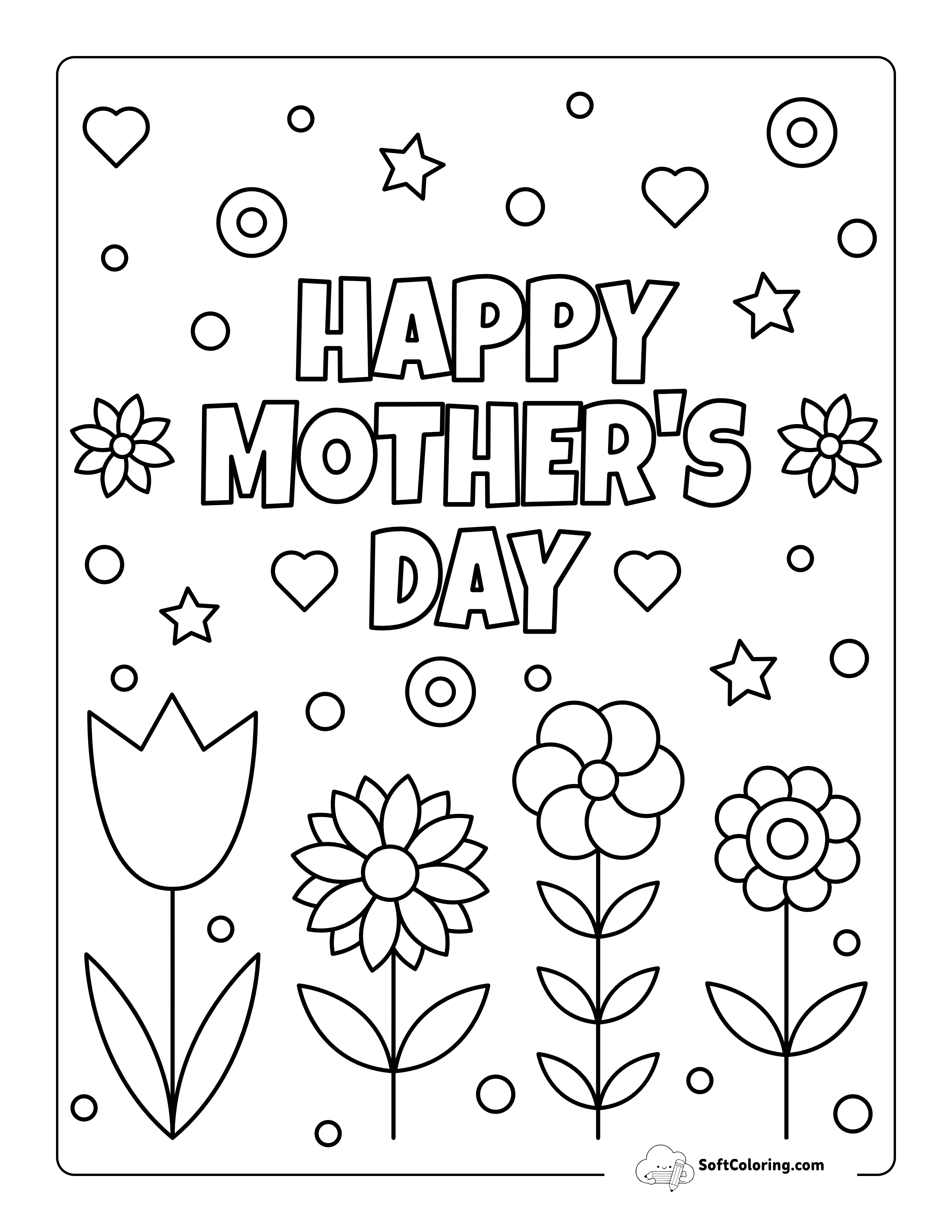 "Happy Mother's Day" Coloring Page