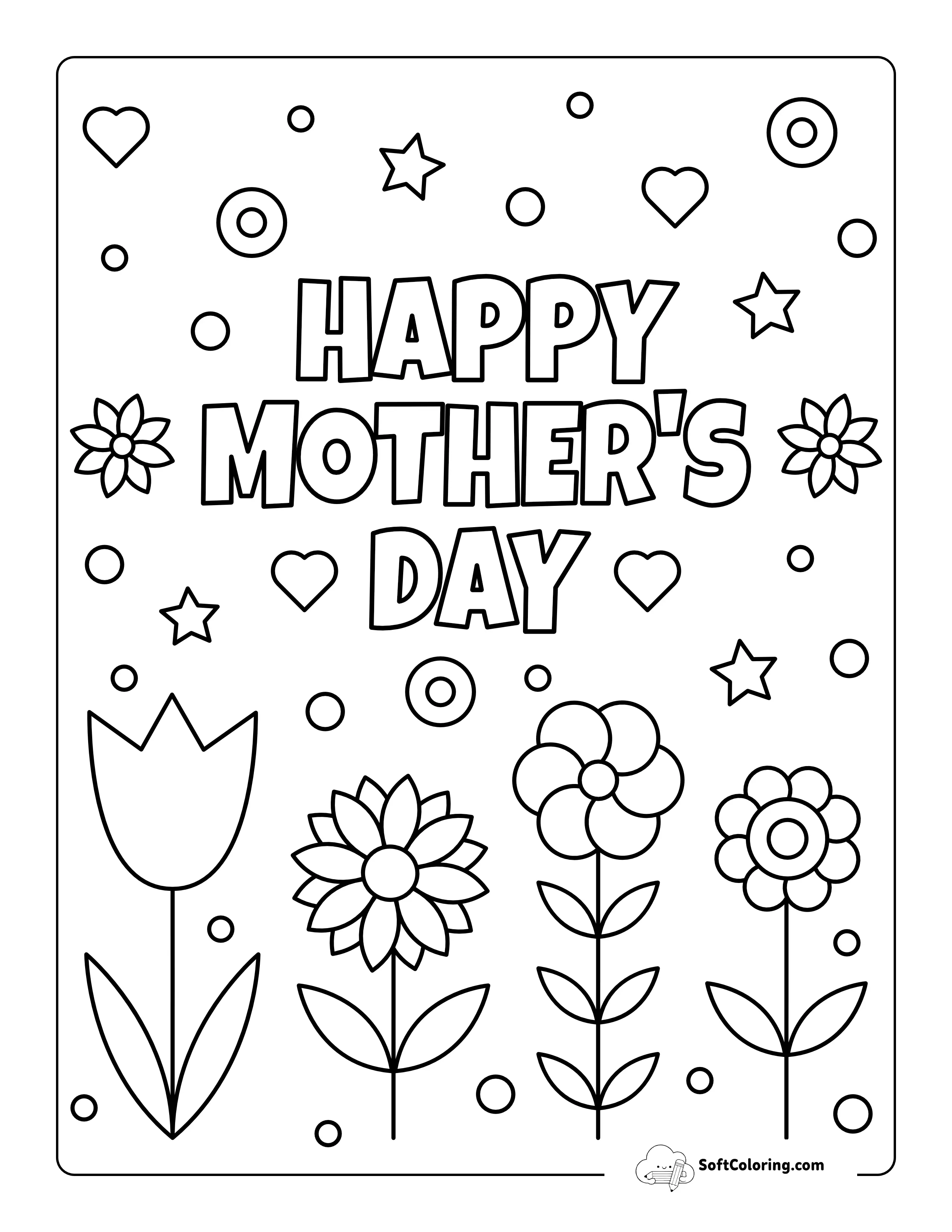 "Happy Mother's Day" Coloring Page