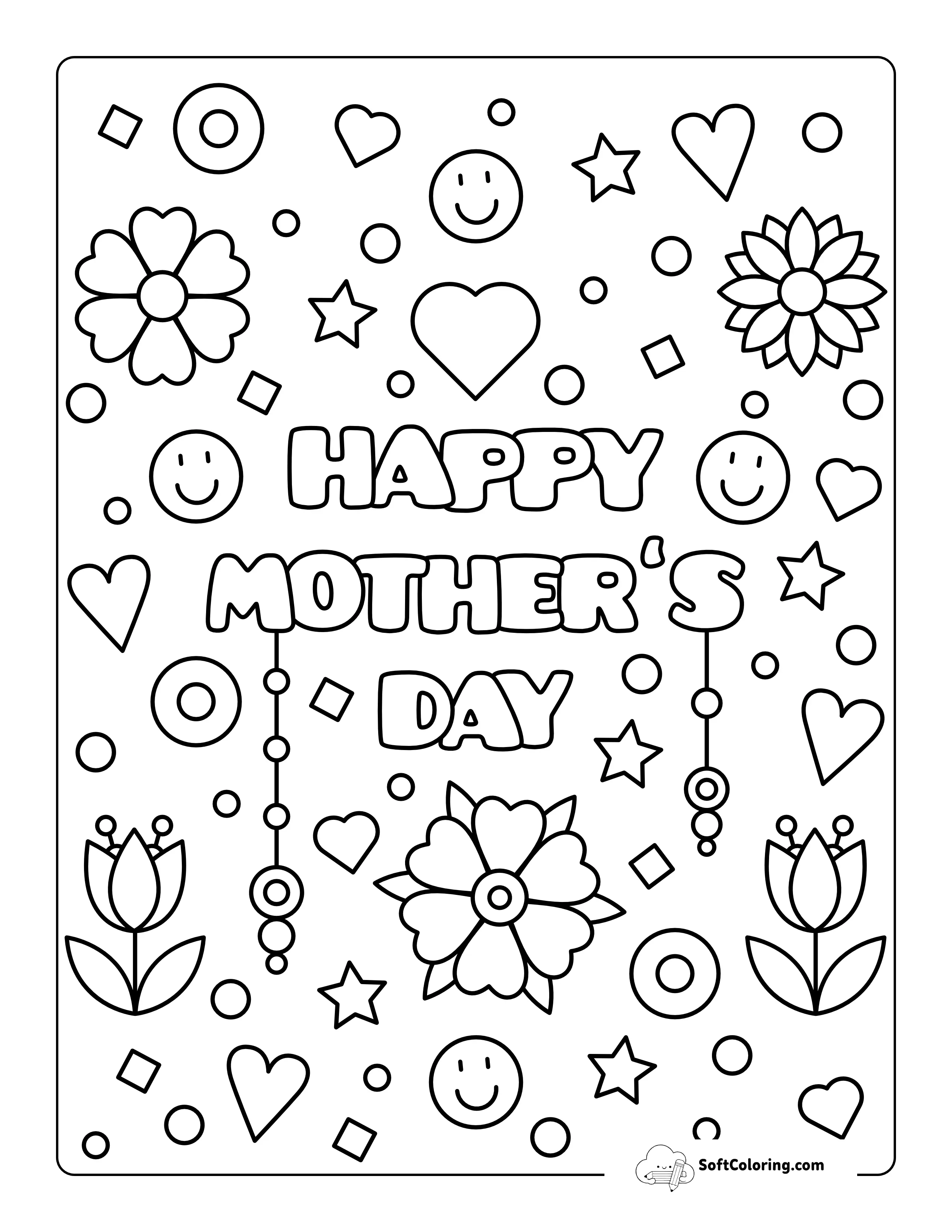 Happy Mother's Day Coloring Sheet