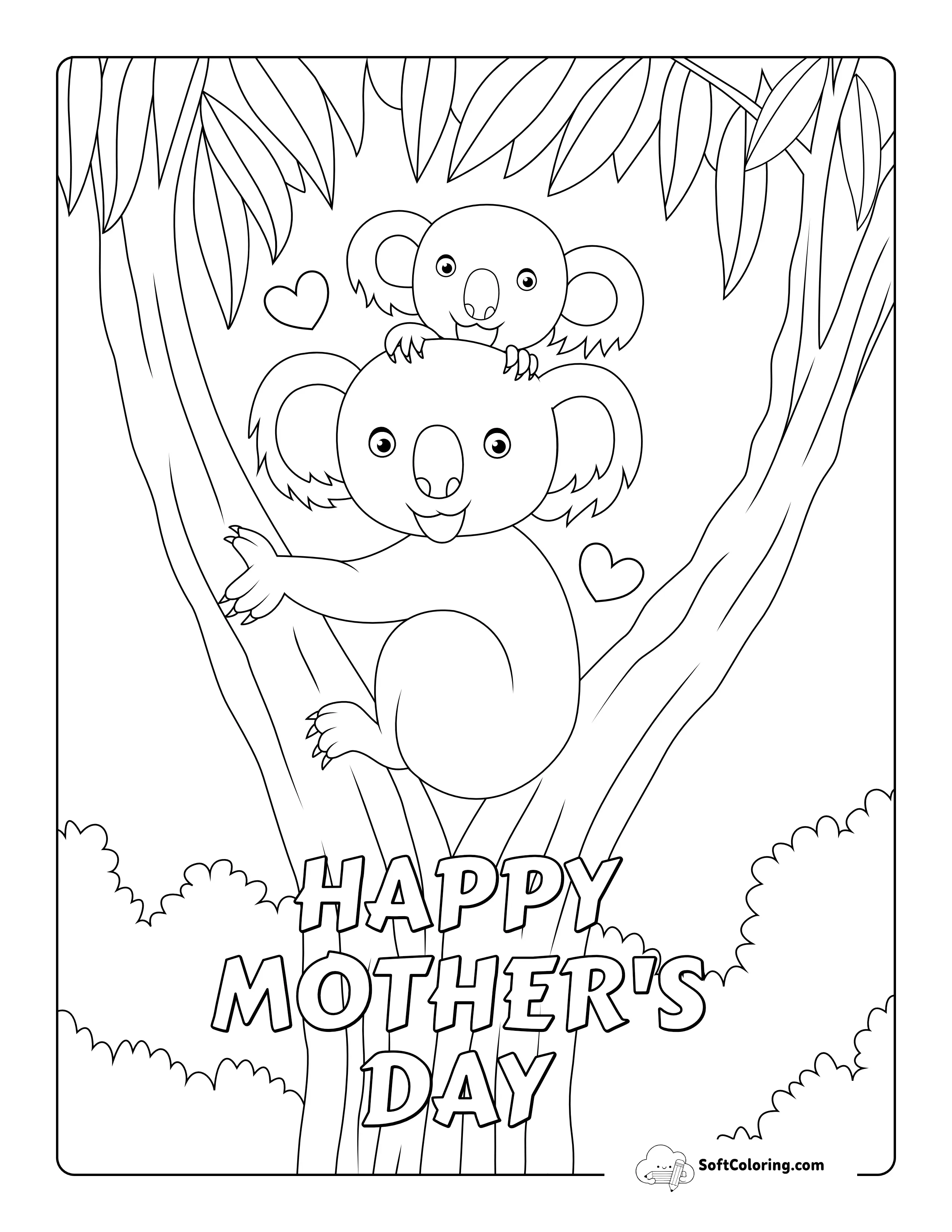 Mother's Day Koala And Baby In A Tree