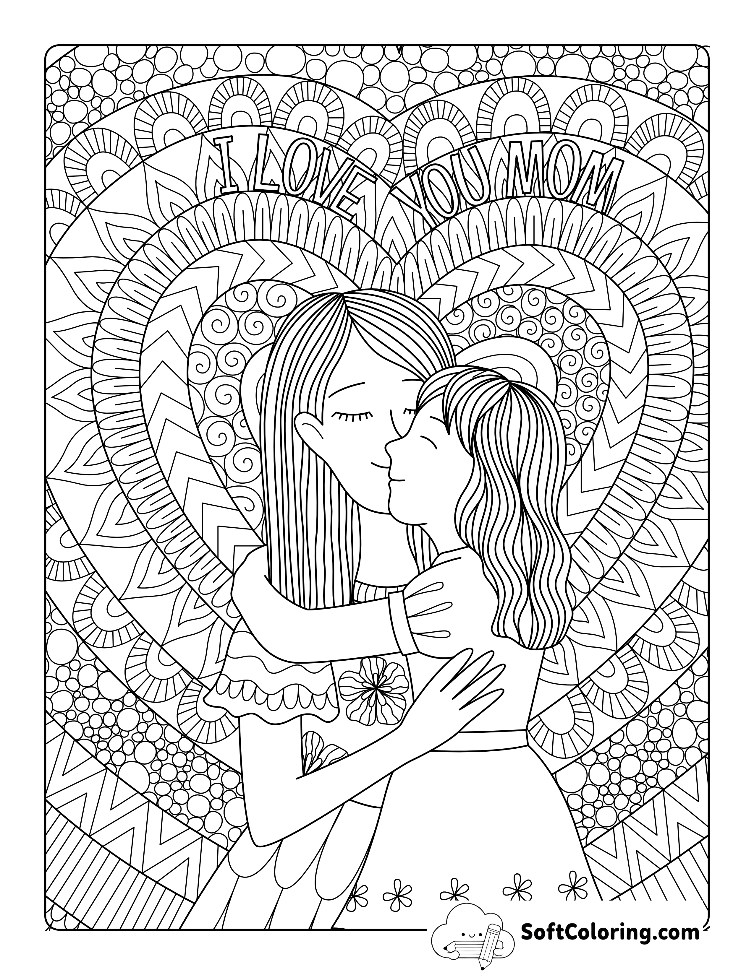 Mother and Daughter Coloring Sheet