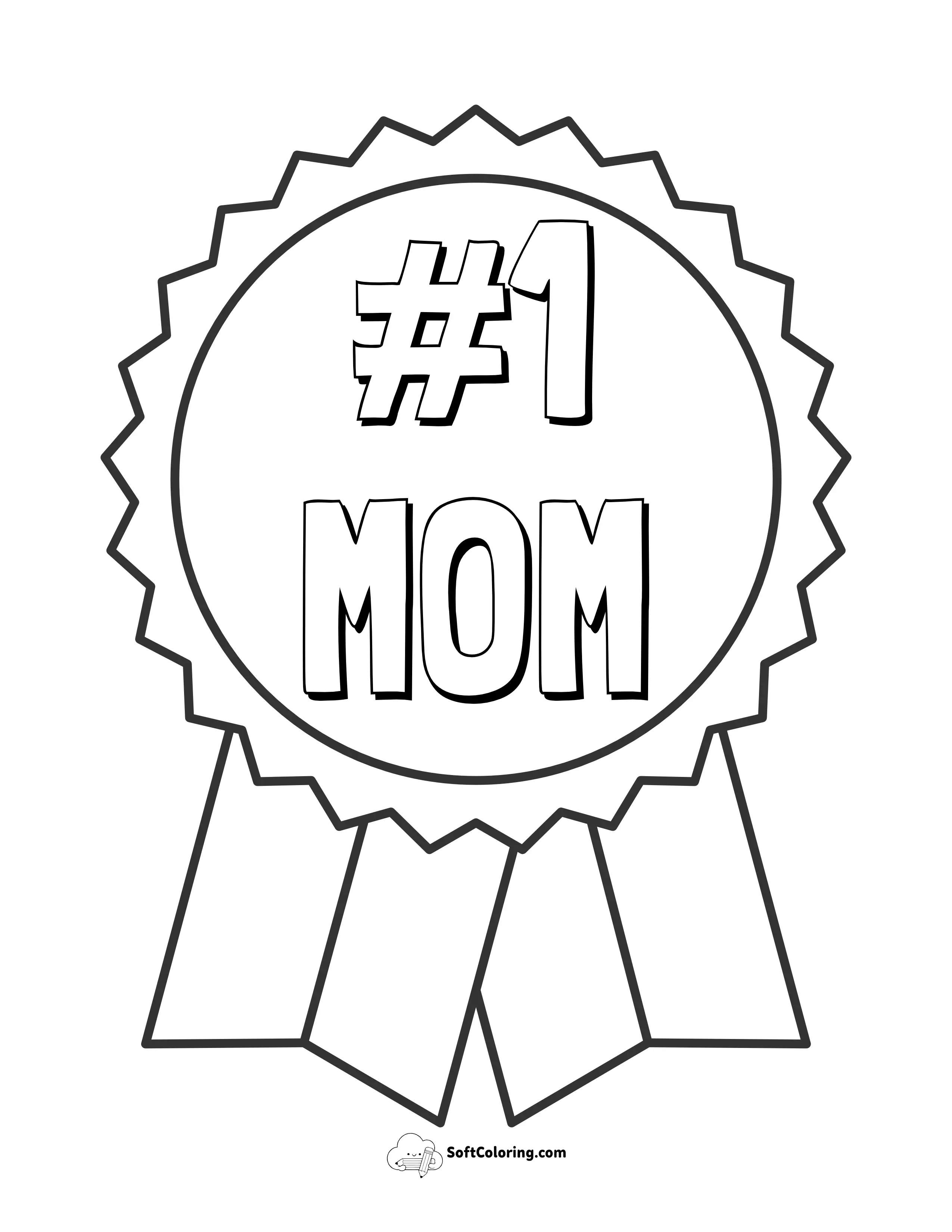 "#1 Mom" Coloring Sheet