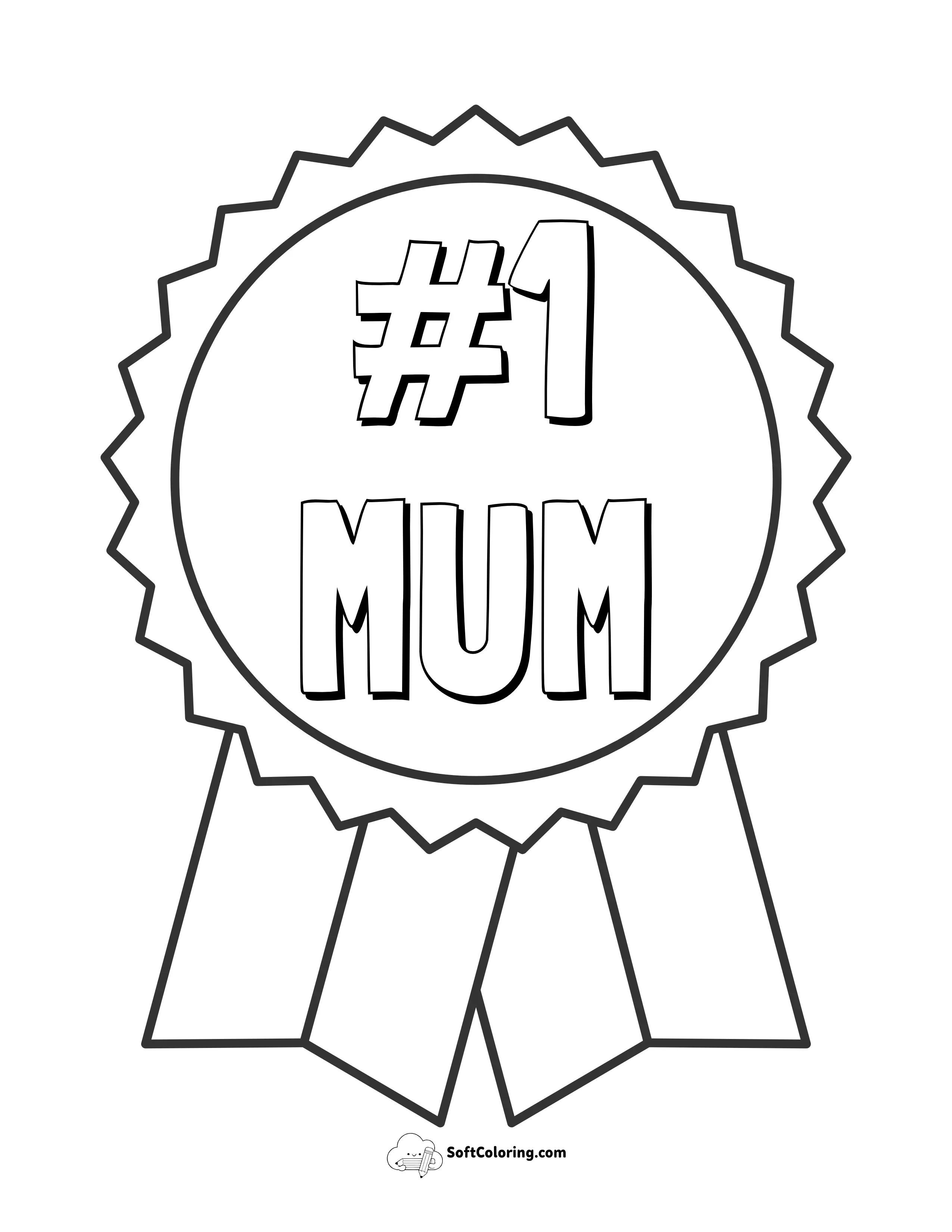 #1 Mum Coloring Page