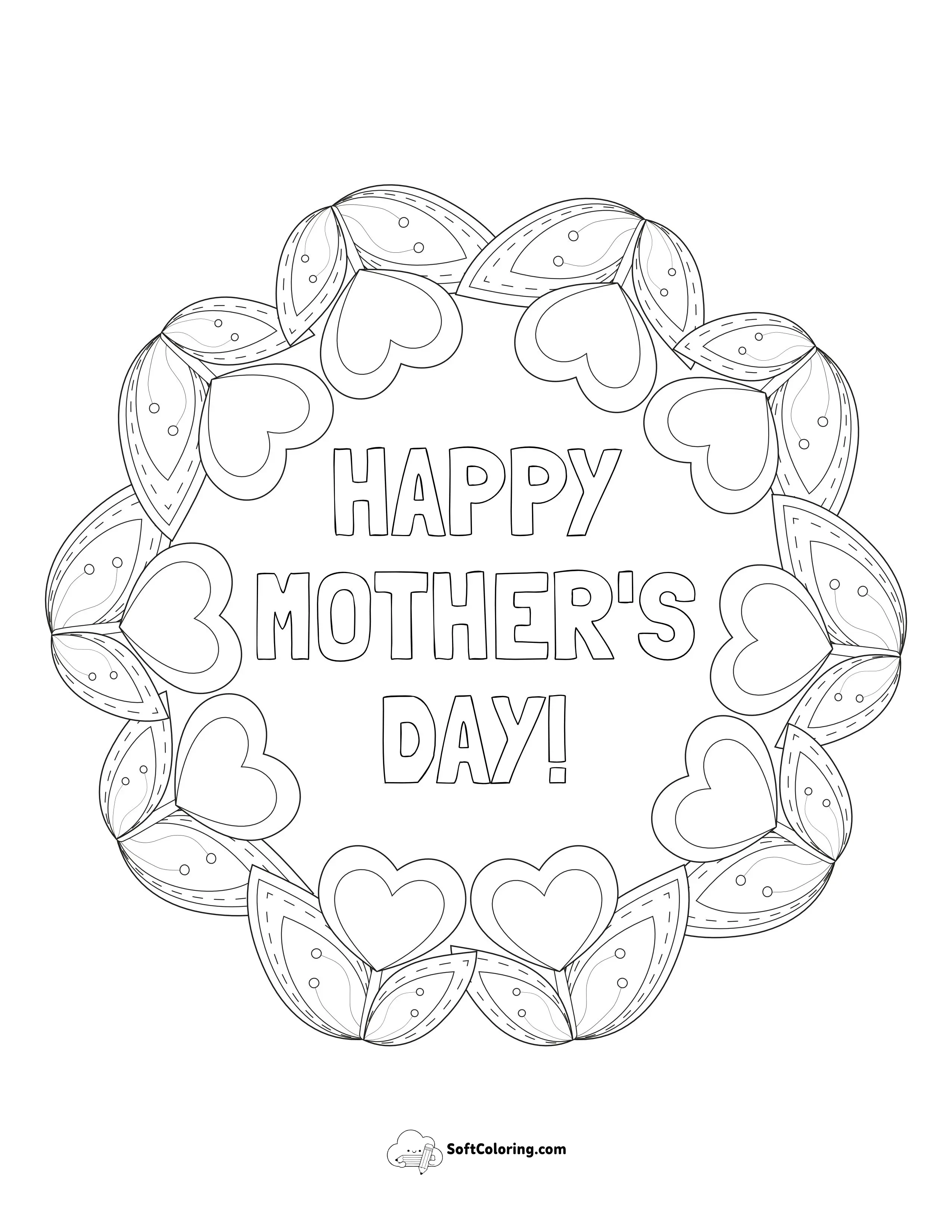 "Happy Mother's Day" Tulip Heart Wreath