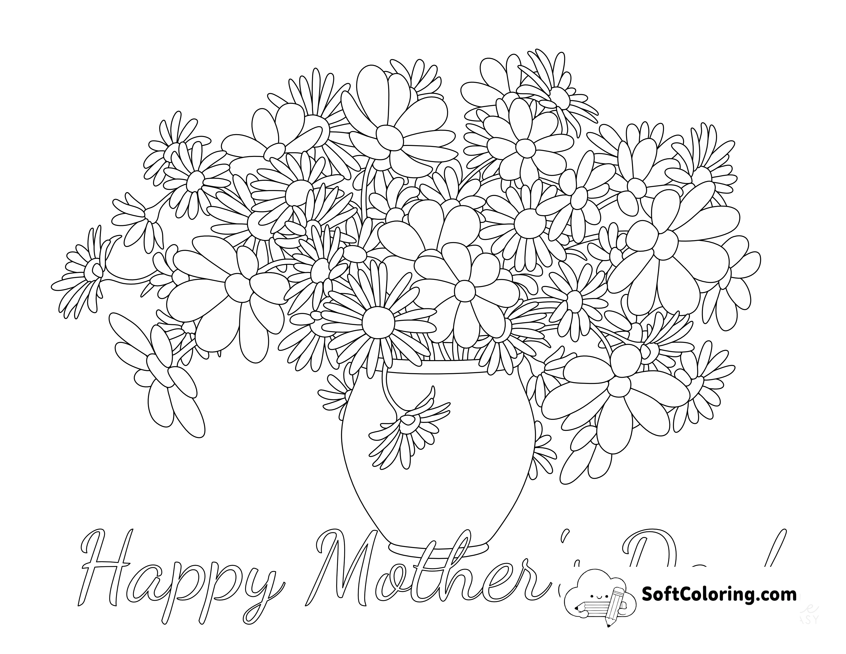 "Happy Mother's Day" Vase Of Flowers