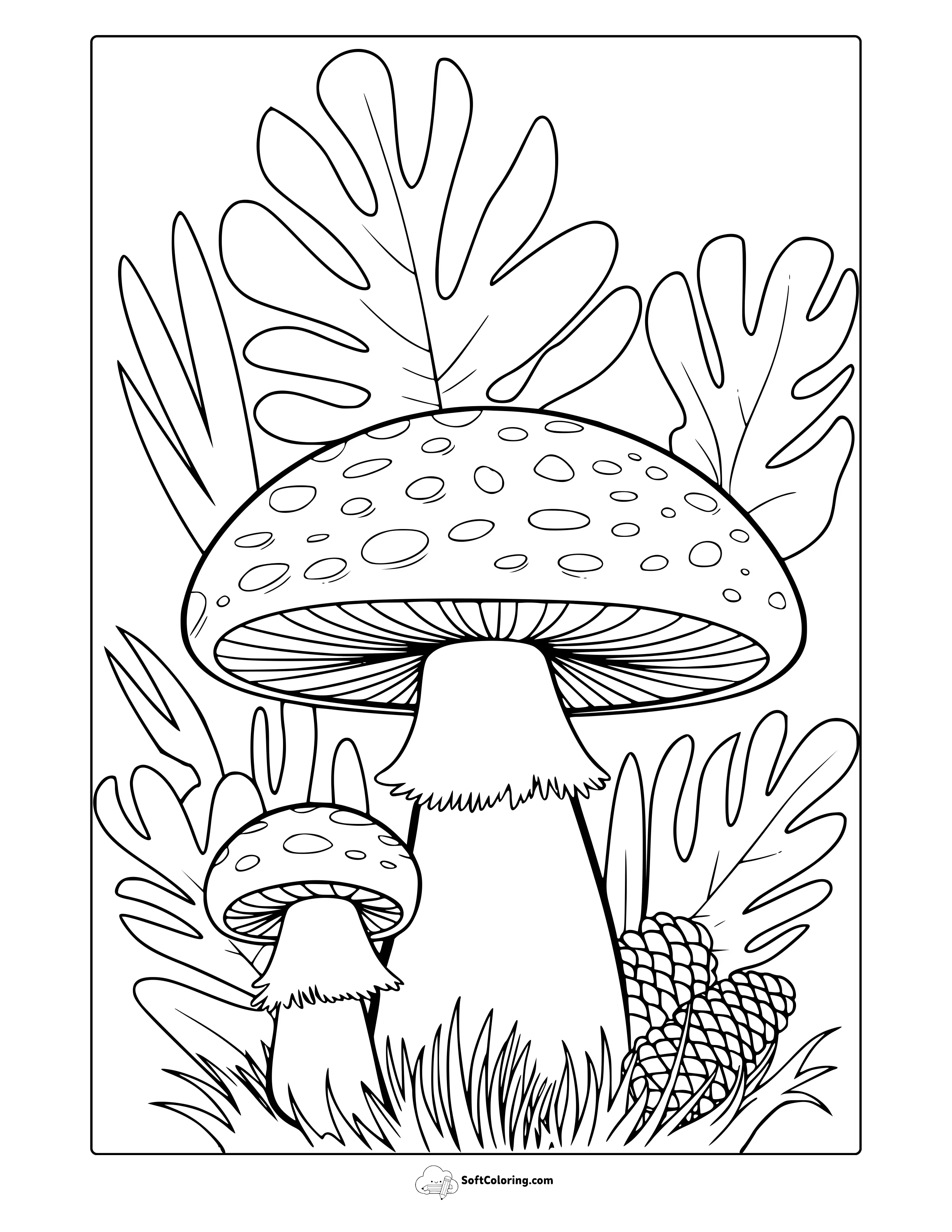 Mushroom Forest Coloring Page