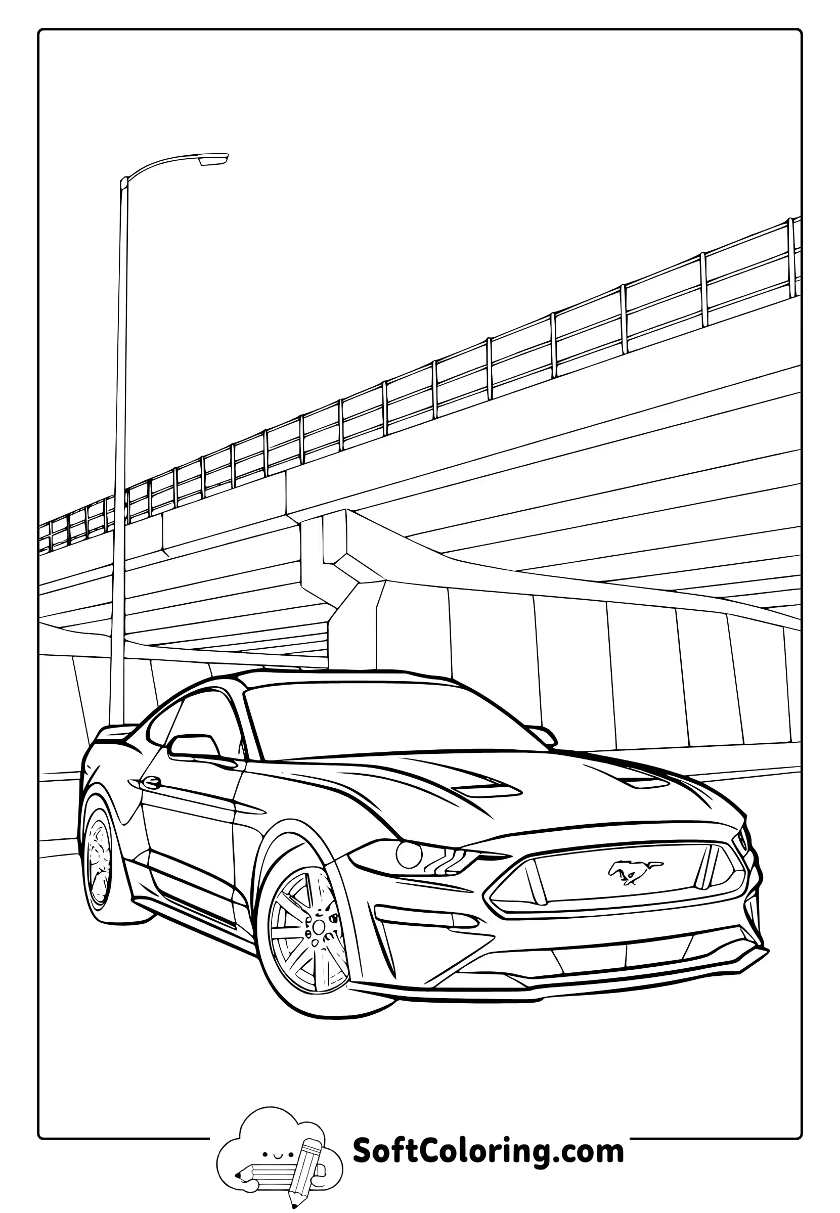 Mustang Car Coloring Page