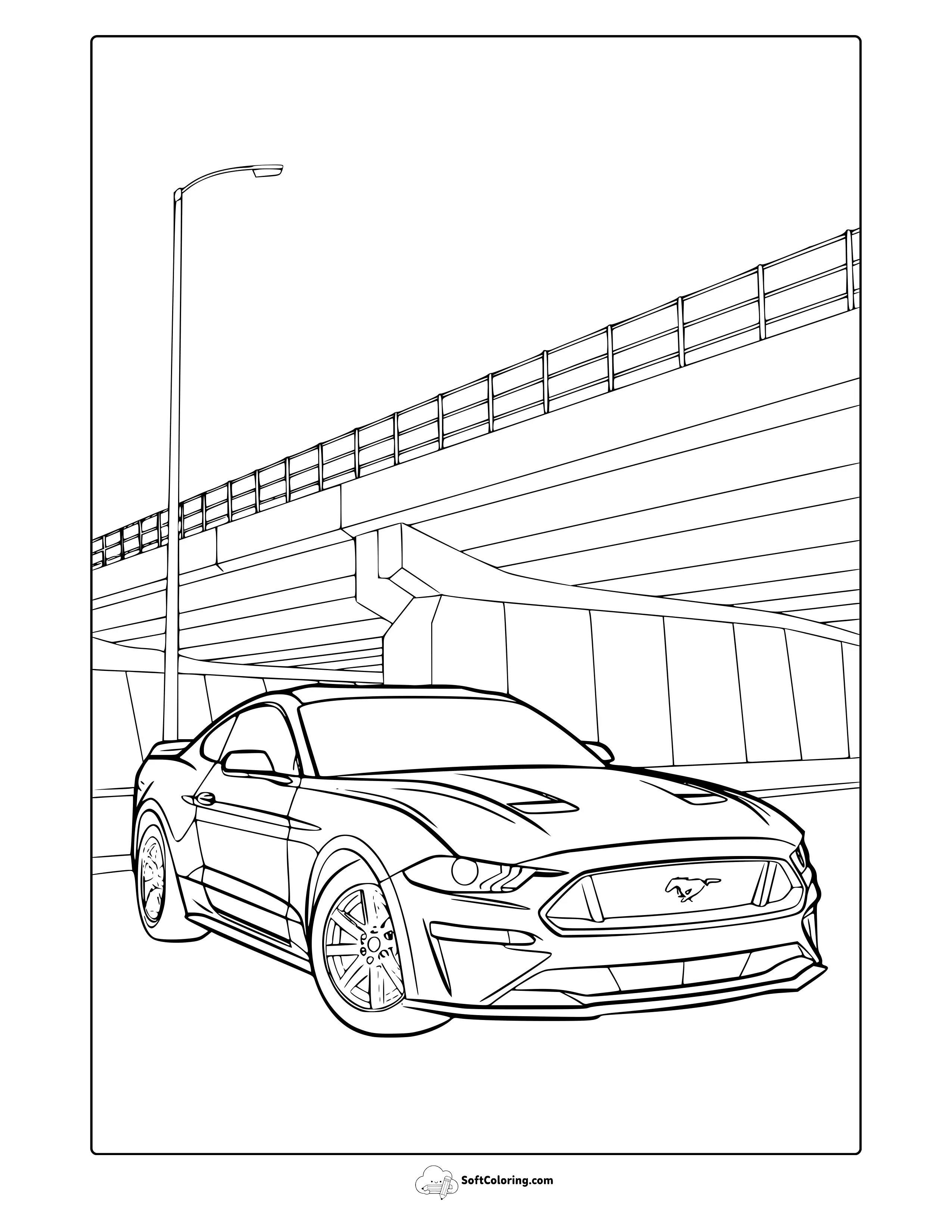 Mustang Car Coloring Page