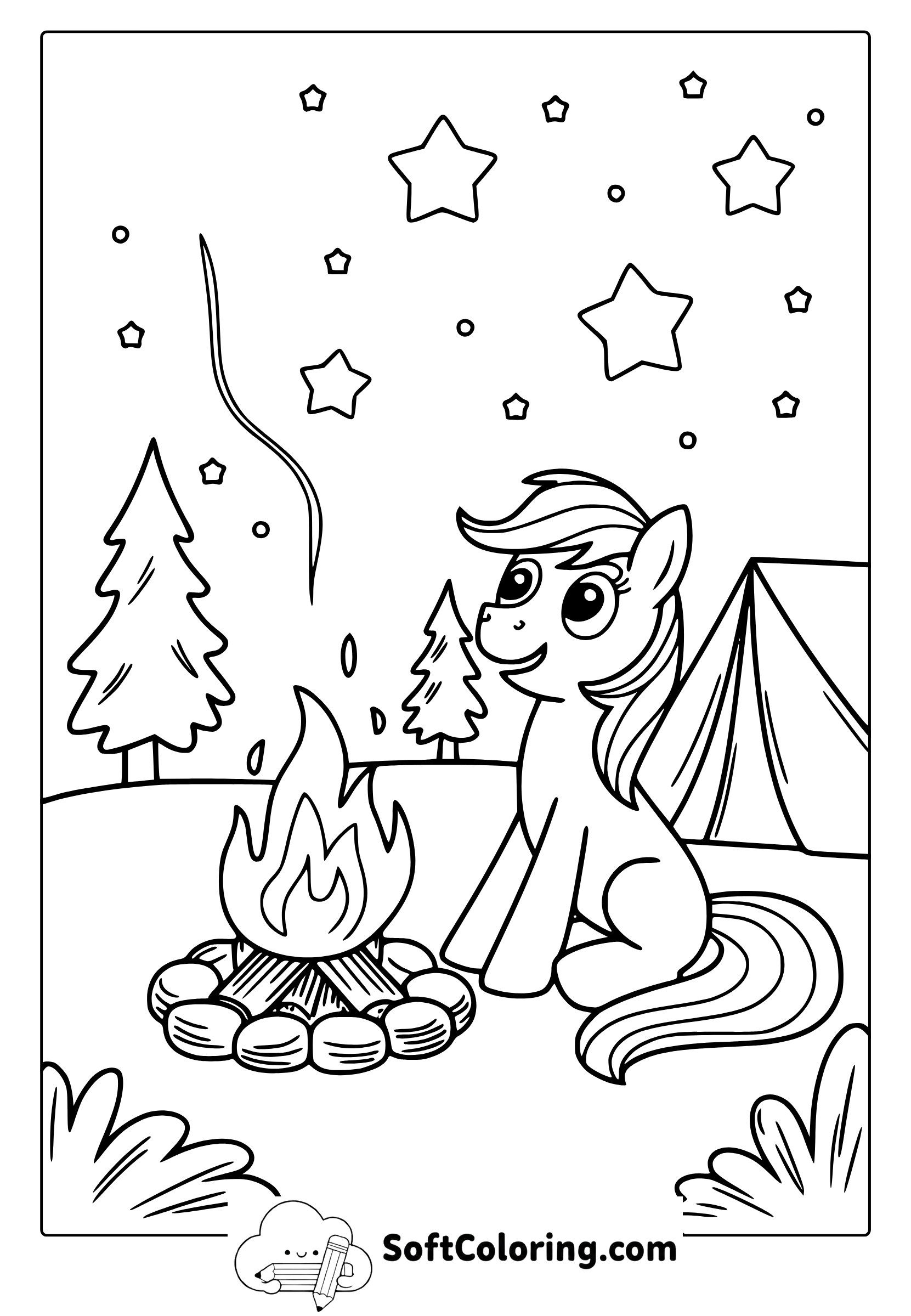 My Little Pony Camping Trip Coloring Page