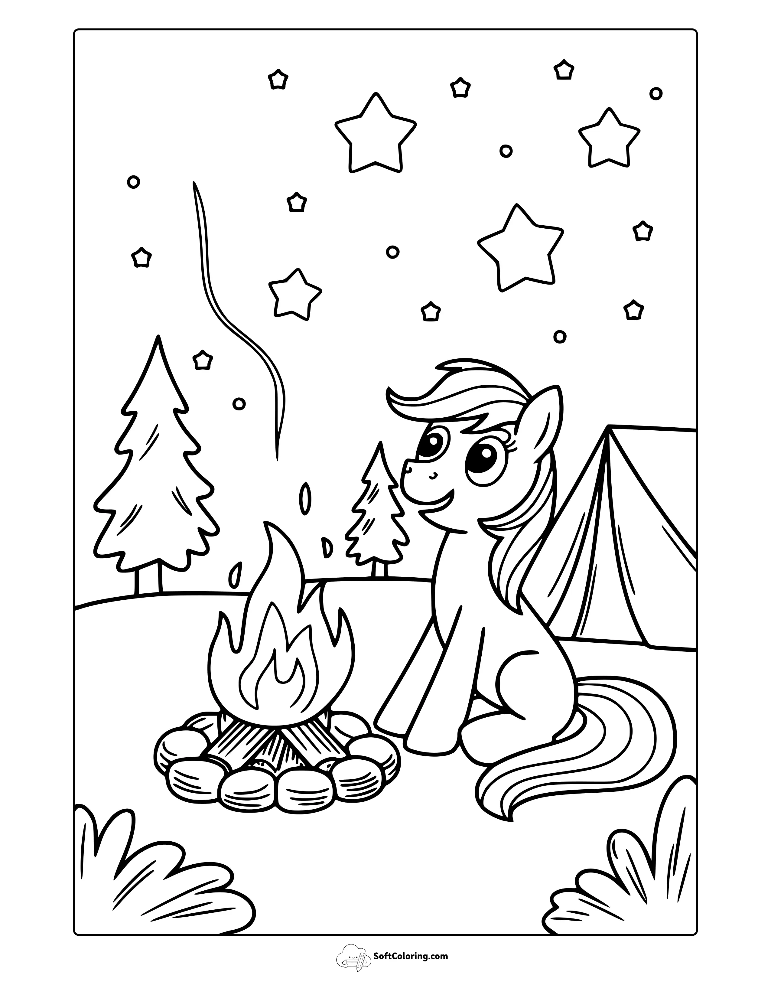 My Little Pony Camping Trip Coloring Page