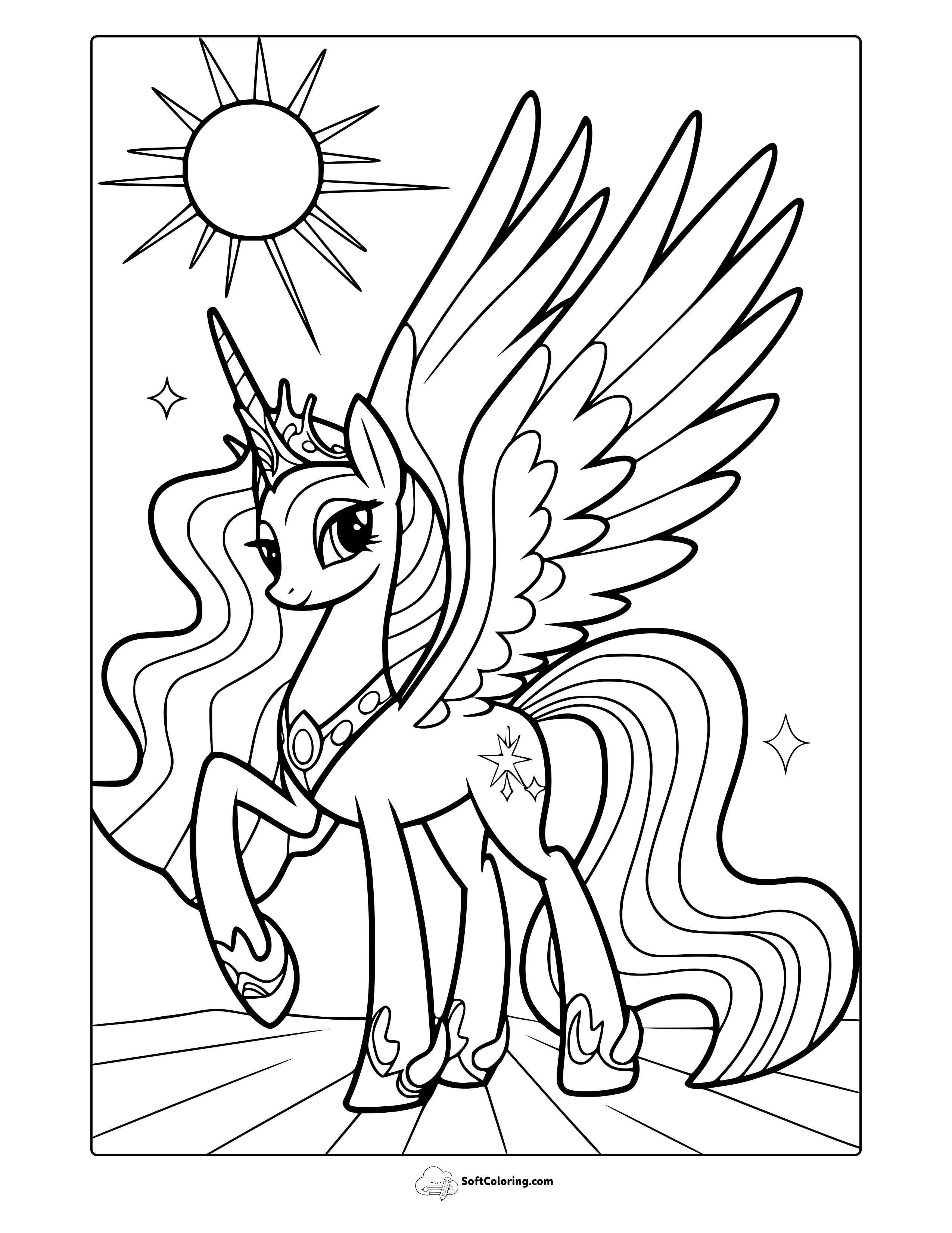 My Little Pony Celestia Coloring Page