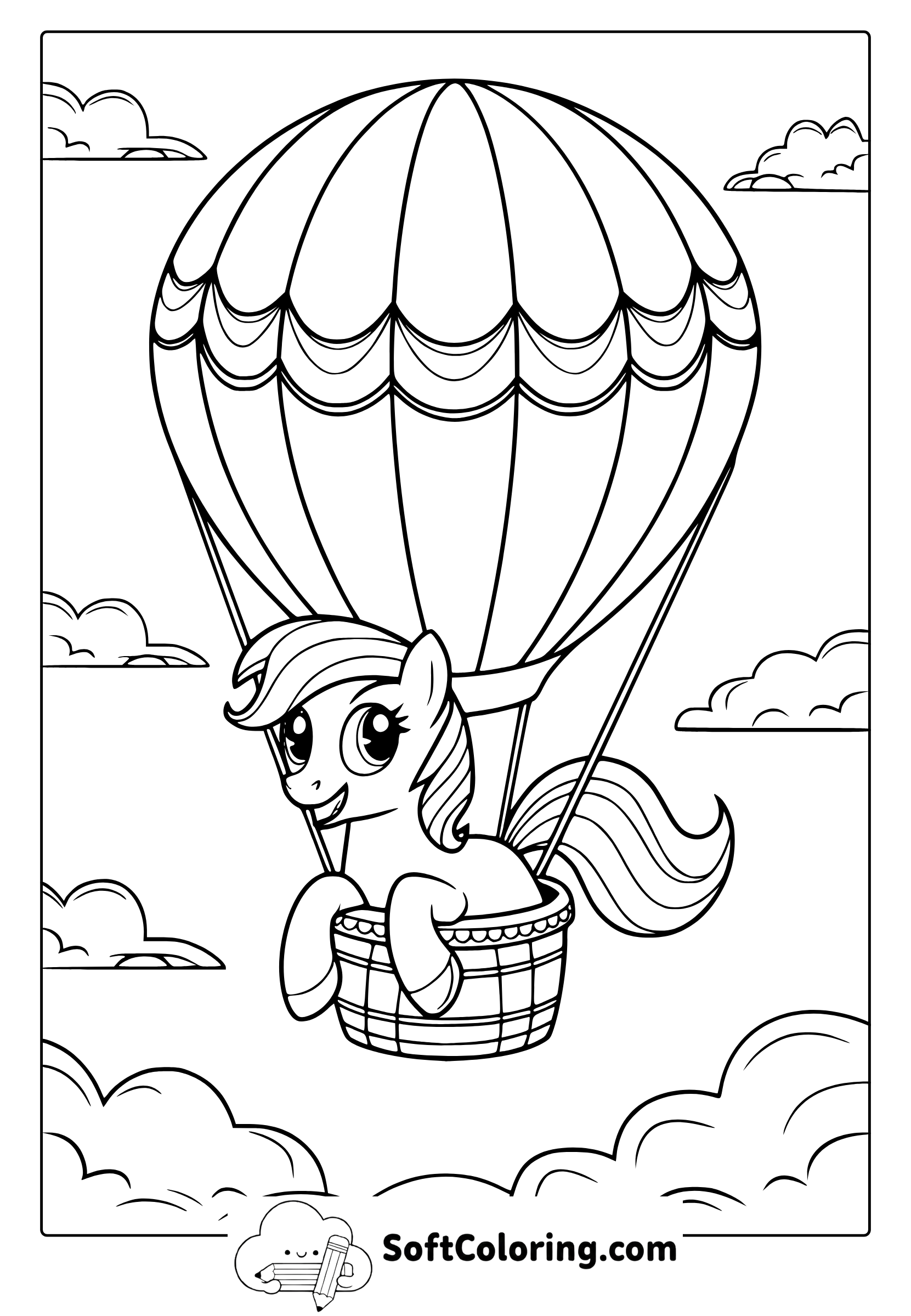 My Little Pony Hot Air Balloon Adventure Coloring Page