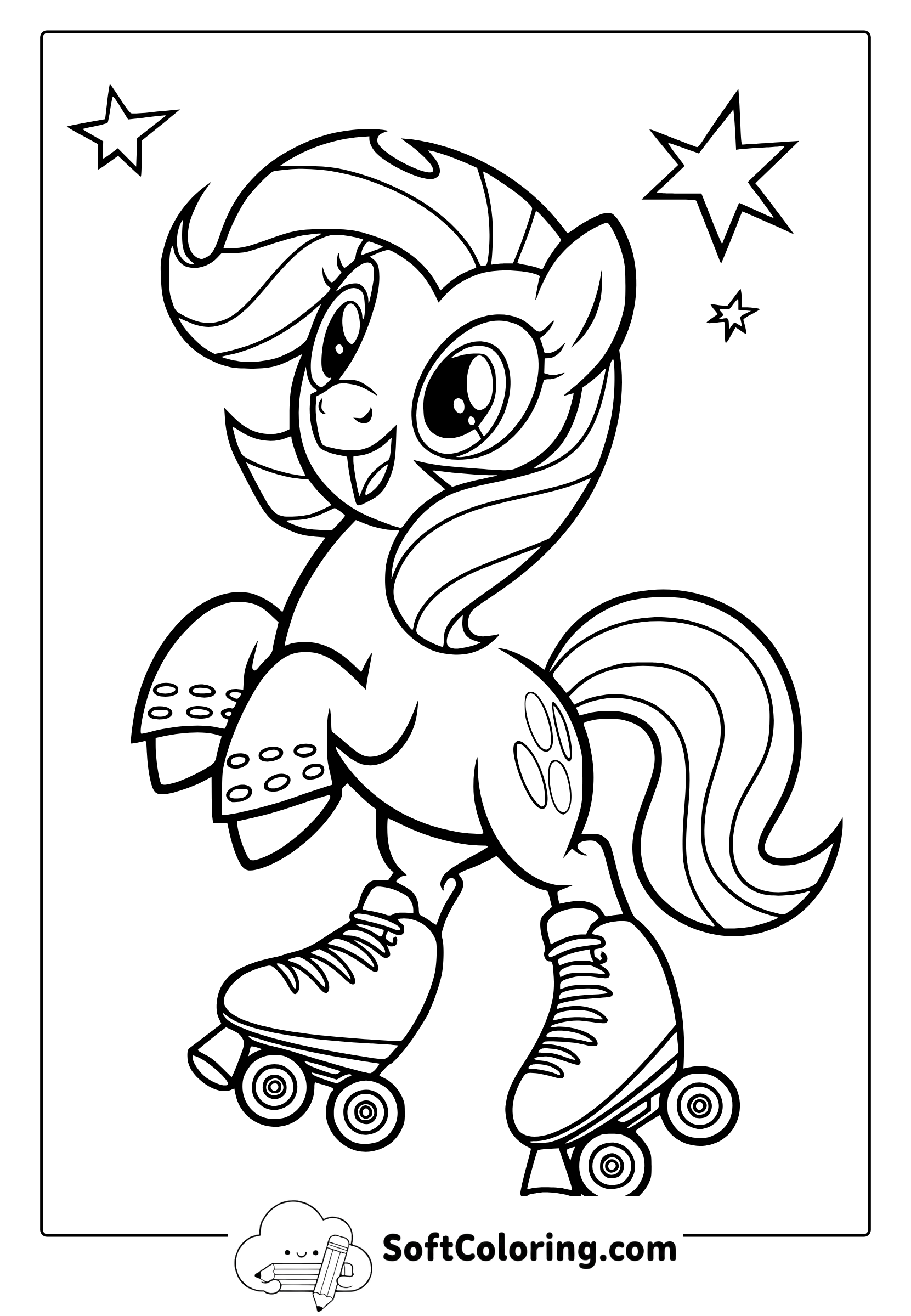 My Little Pony Roller Skating Fun Coloring Page