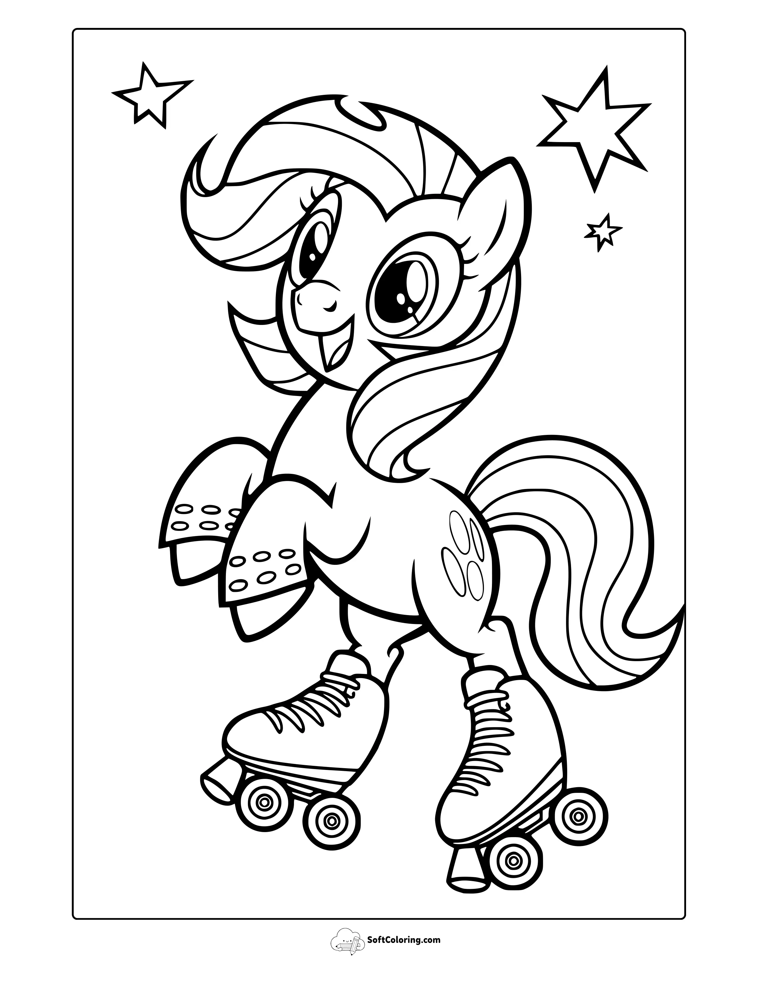 My Little Pony Roller Skating Fun Coloring Page