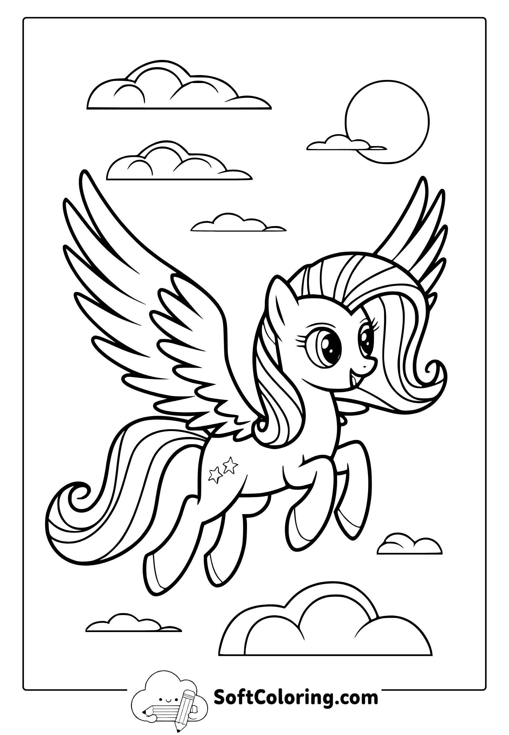 My Little Pony Royal Flight Coloring Page